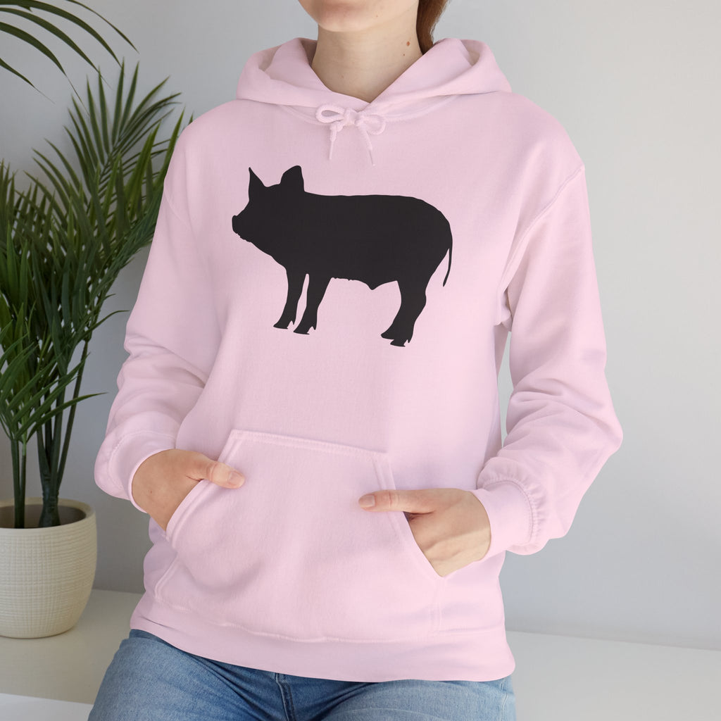 Pig Silhouette Hoodie – Farm Life Sweatshirt, Pig Lover Pullover, Homestead Hoodie, Mini Pig Apparel, Farm Animal Hoodie, Country Living Unisex Hoodie