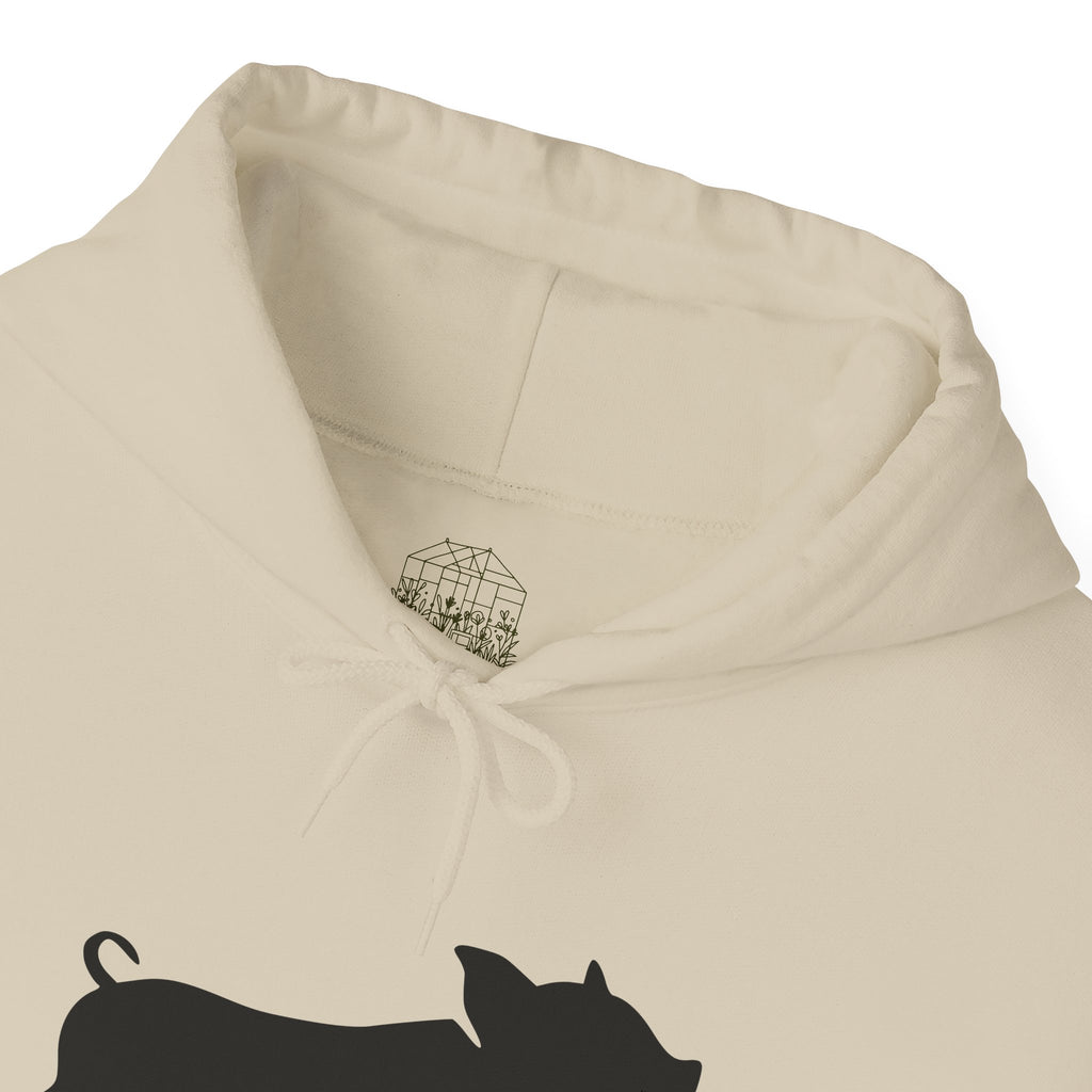 Pig Silhouette Hoodie – Farm Life Sweatshirt, Pig Lover Pullover, Homestead Hoodie, Mini Pig Apparel, Farm Animal Hoodie, Country Living Unisex Hoodie