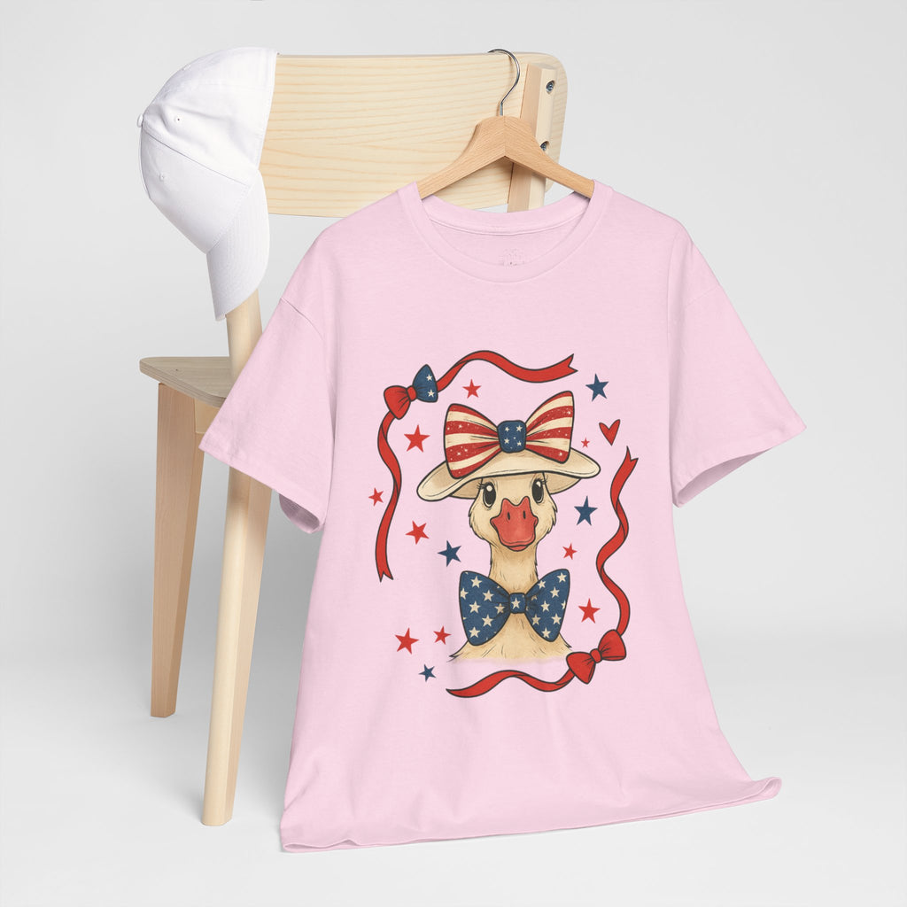 4th of July Goose T-Shirt | Patriotic Farm Goose Graphic Tee | Americana Country Shirt | Red White Blue Farm Animal Shirt | Homestead Summer Apparel