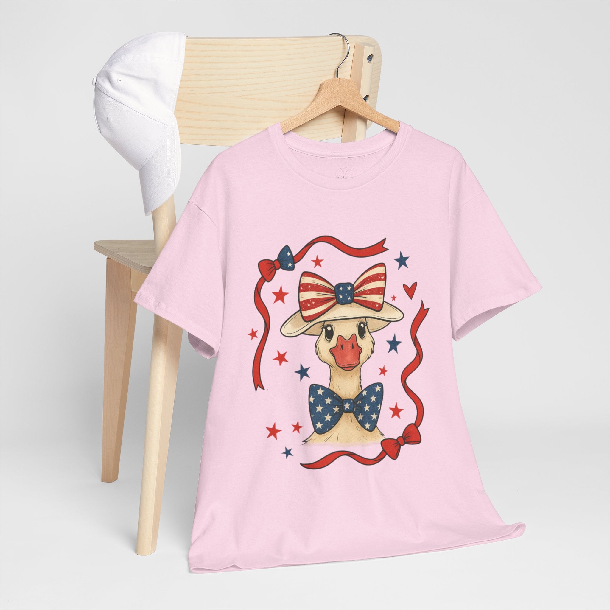 4th of July Goose T-Shirt | Patriotic Farm Goose Graphic Tee | Americana Country Shirt | Red White Blue Farm Animal Shirt | Homestead Summer Apparel
