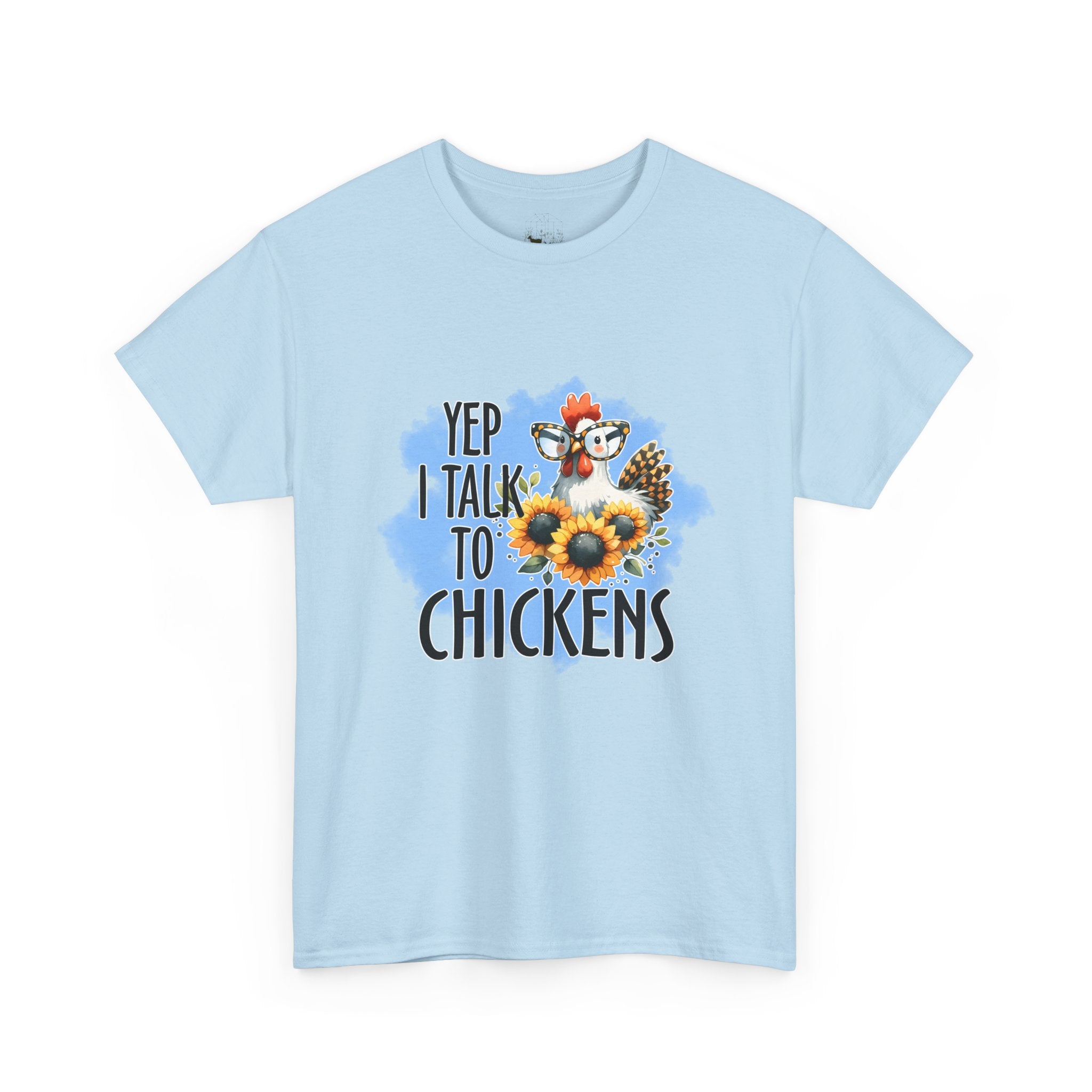 Yep I Talk to Chickens T-Shirt – Funny Chicken Mom Tee, Sunflower Chicken Shirt, Farmhouse Homestead Apparel