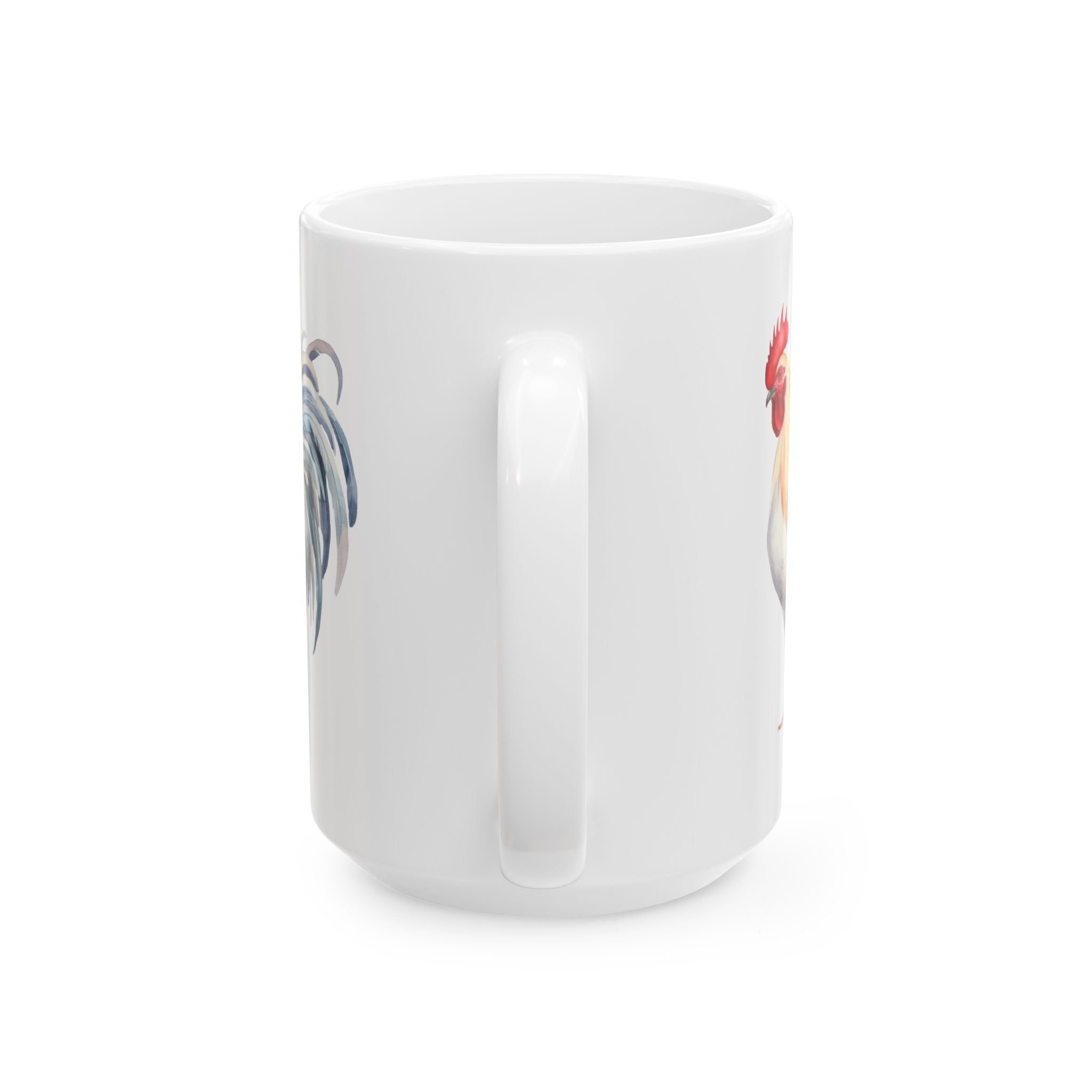 White Leghorn Rooster Ceramic Mug – Farm Homestead Coffee Cup, Backyard Chicken Lover Gift (11oz, 15oz)