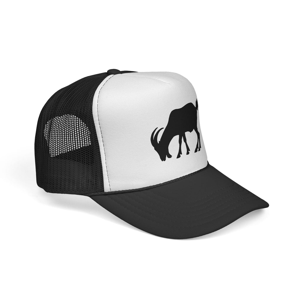 Goat Silhouette Trucker Hat – Farm Goat Hat, Homestead Goat Keeper Cap, Minimalist Farm Life Snapback