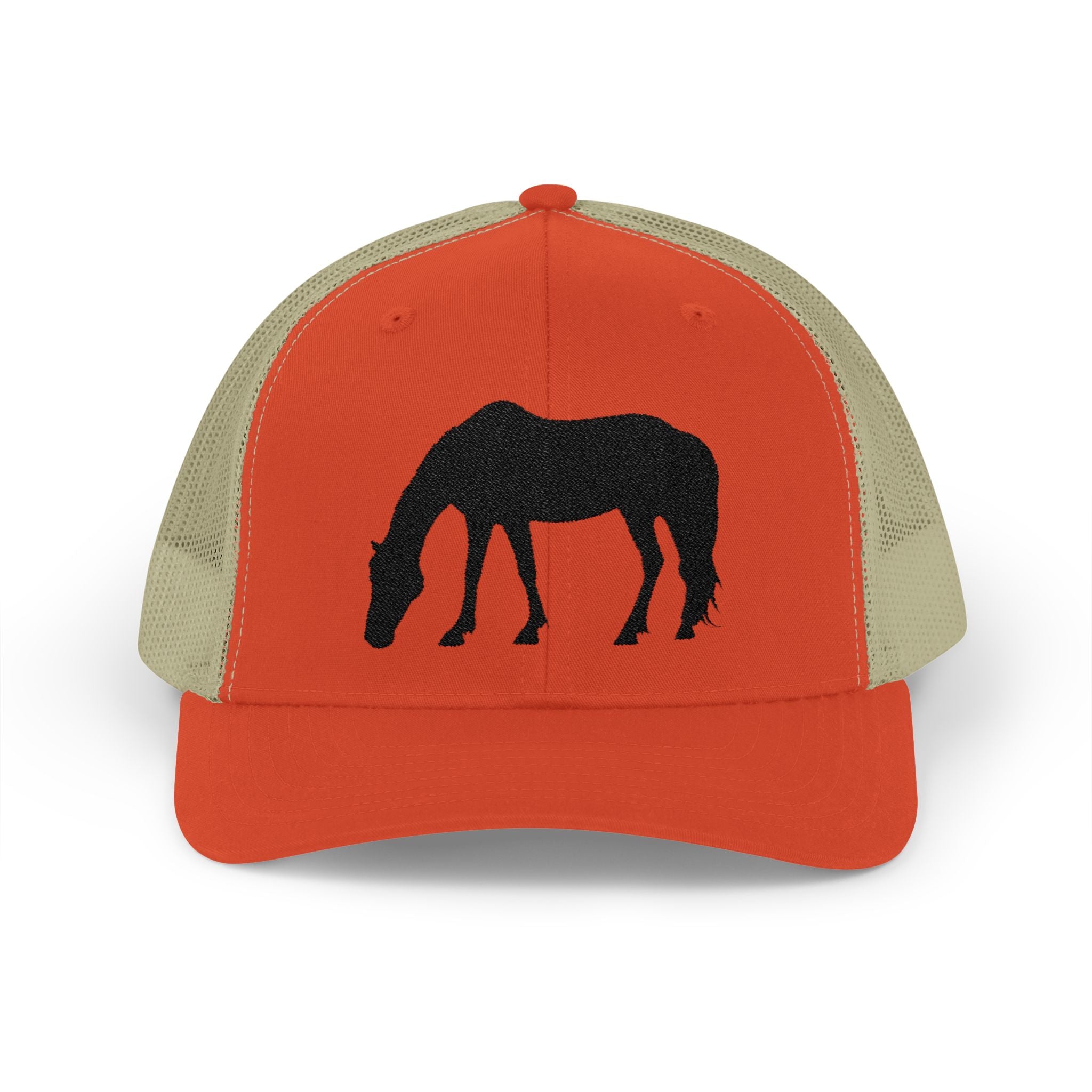 Grazing Horse Trucker Hat | Farm Life Mesh Snapback Cap | Equestrian Horse Lover Hat | Rustic Ranch & Cottagecore Farm Cap
