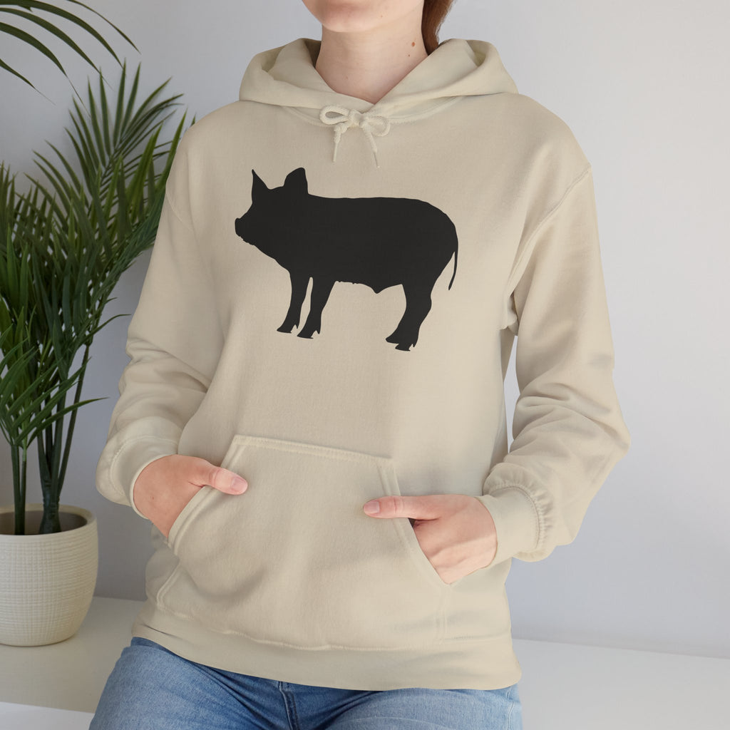Pig Silhouette Hoodie – Farm Life Sweatshirt, Pig Lover Pullover, Homestead Hoodie, Mini Pig Apparel, Farm Animal Hoodie, Country Living Unisex Hoodie
