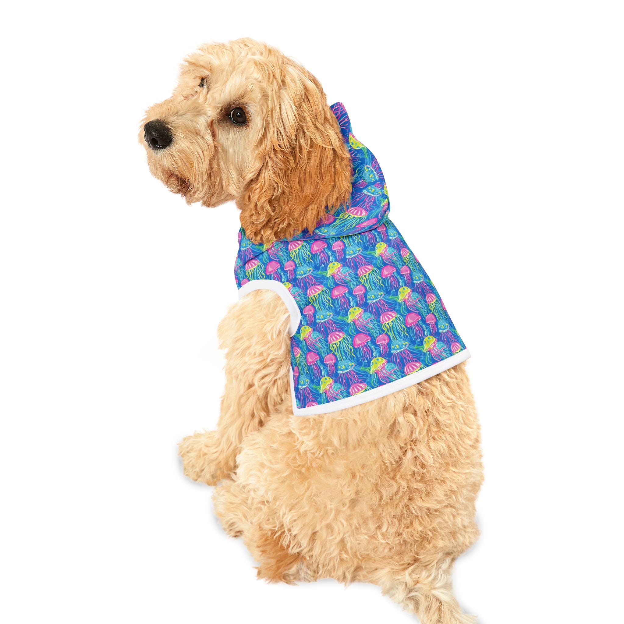 Neon Jellyfish Pet Hoodie, Cute Animal Lover Gift, Dog Sweater, Cat Jumper, Pet Clothing