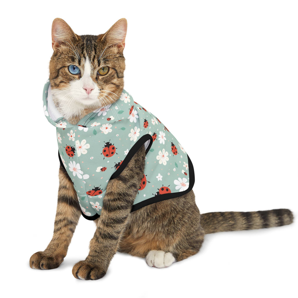 Cute Ladybug Pet Hoodie, Cute Pet Apparel, Animal Lover Gift, Dog Sweater, Cat Jumper, Pet Clothing