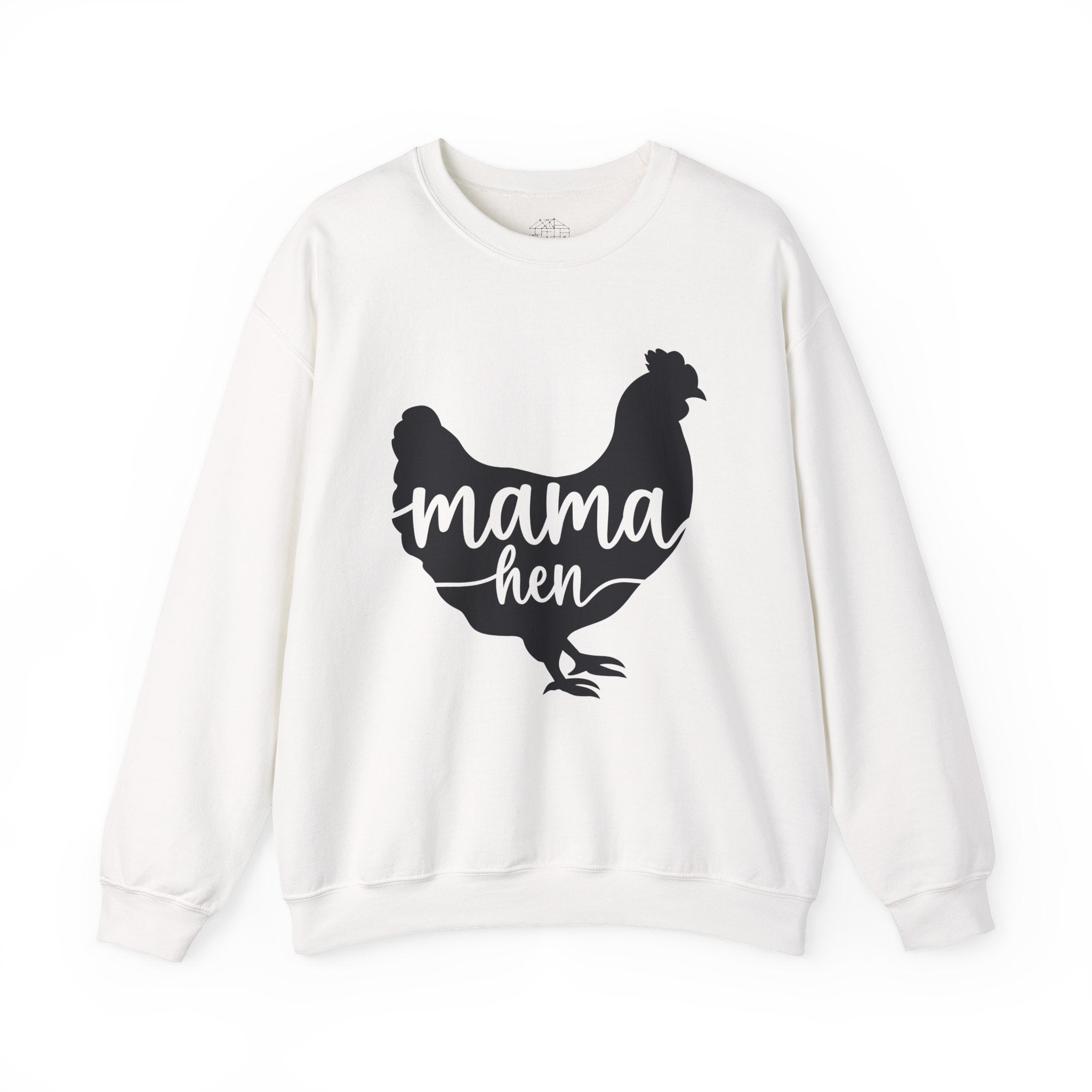 Mama Hen Sweatshirt – Minimalist Chicken Mom Crewneck, Neutral Farmhouse Homestead Pullover, Unisex Gildan 18000