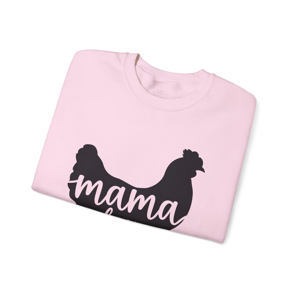 Mama Hen Sweatshirt – Minimalist Chicken Mom Crewneck, Neutral Farmhouse Homestead Pullover, Unisex Gildan 18000