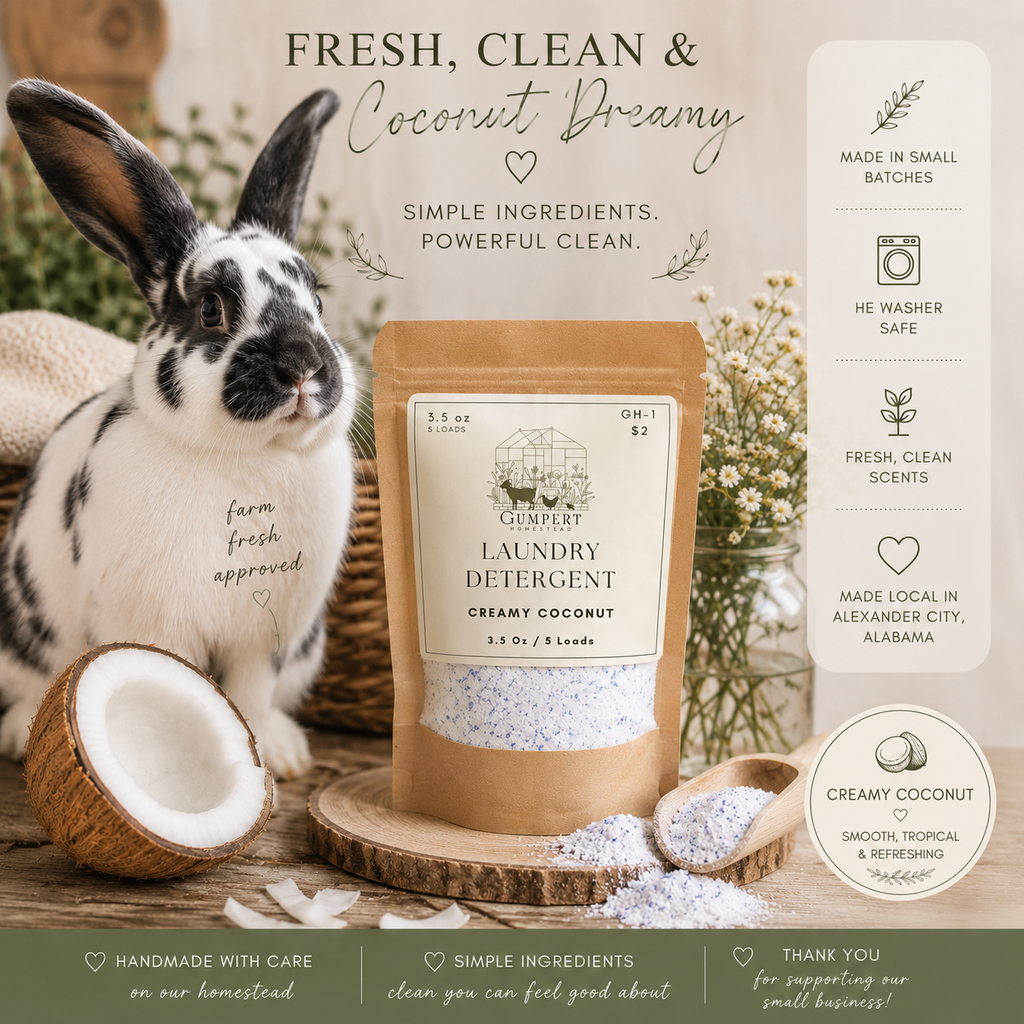 Creamy Coconut Handmade Laundry Detergent | Farm-Made Laundry Soap | HE Washer Safe | Available in 3 Sizes