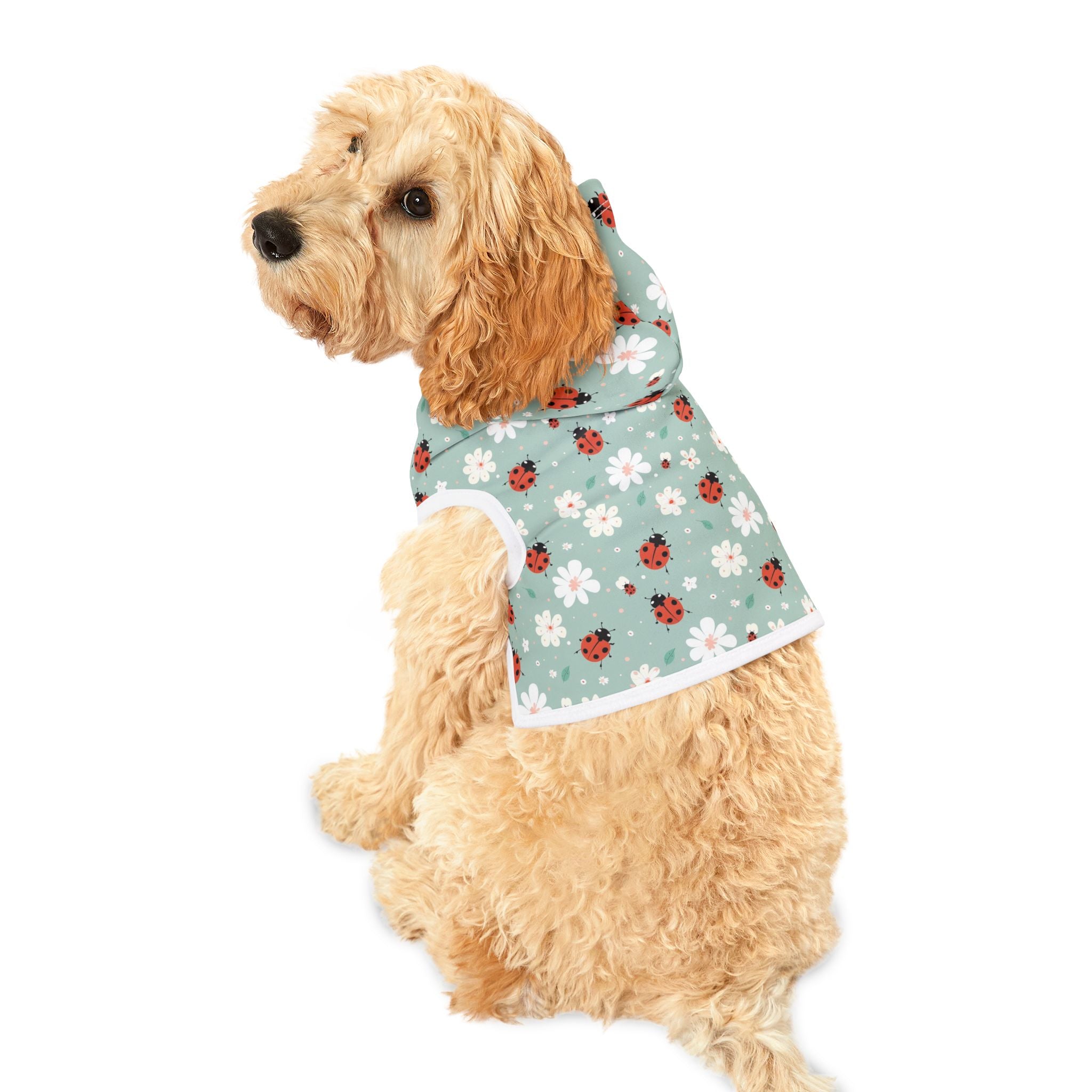 Cute Ladybug Pet Hoodie, Cute Pet Apparel, Animal Lover Gift, Dog Sweater, Cat Jumper, Pet Clothing