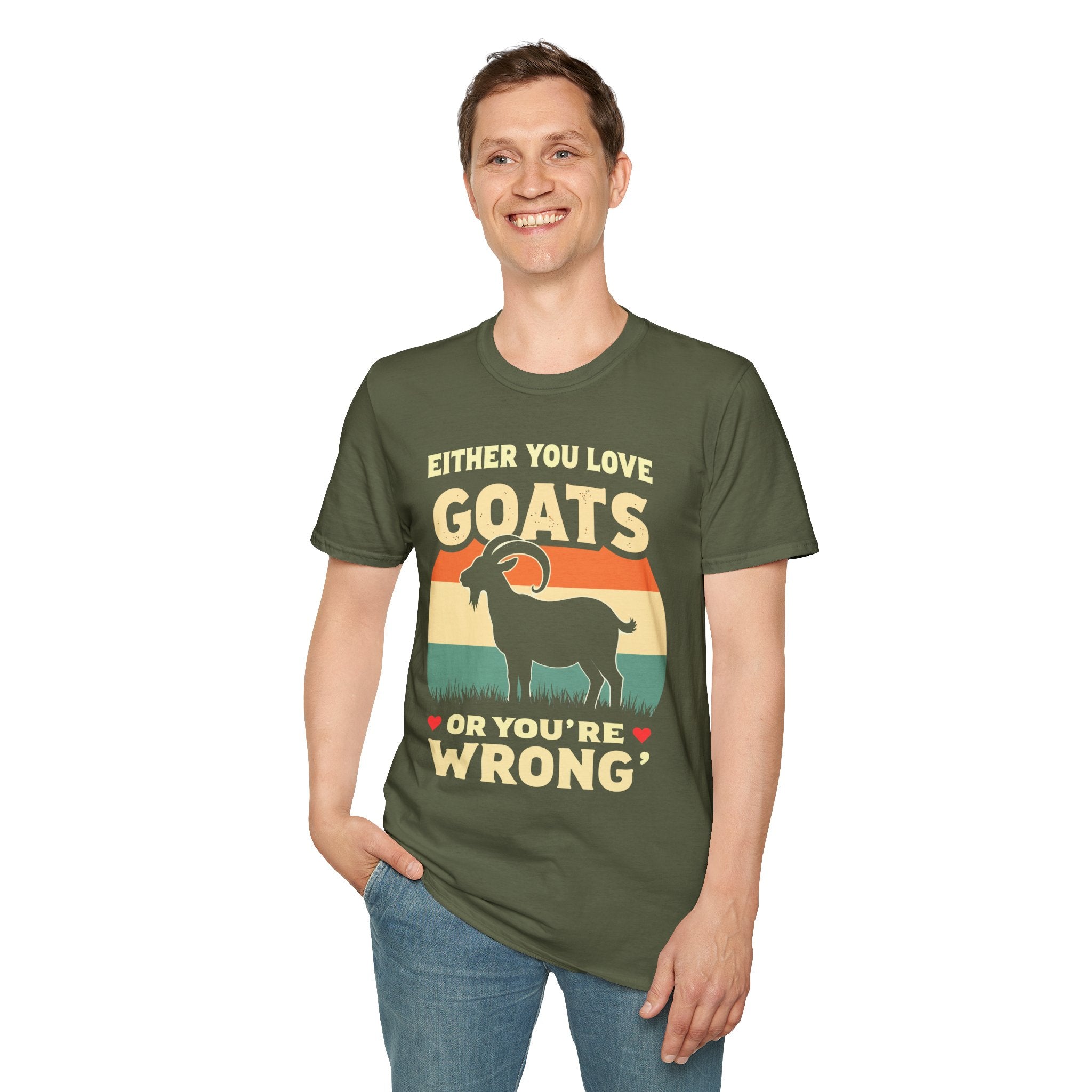 Either You Love Goats Or You’re Wrong Vintage Goat Lover Unisex T-Shirt | Funny Farm Life Tee