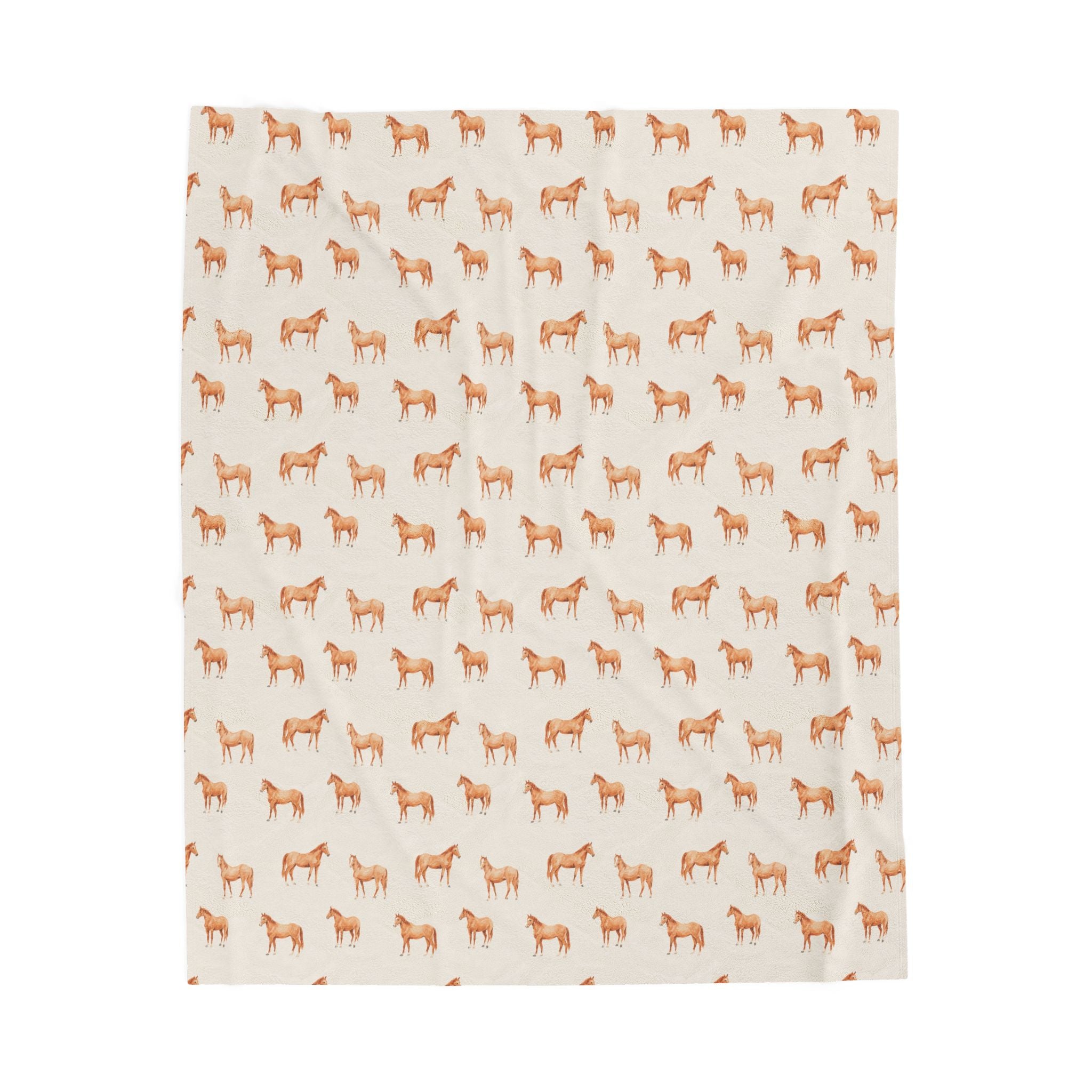 Horse Print Plush Blanket | Western Farmhouse Throw Blanket | Cozy Cottagecore Horse Lover Gift | Soft Farm Animal Blanket | Gumpert Homestead Decor