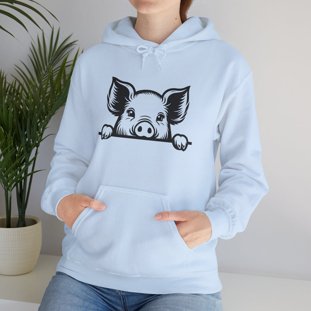 Peeking Pig Hoodie – Cute Pig Pullover Sweatshirt, Pig Lover Hoodie, Farm Life Hoodie, Mini Pig Apparel, Homestead Hoodie, Farm Animal Hoodie, Country Living Unisex Hoodie