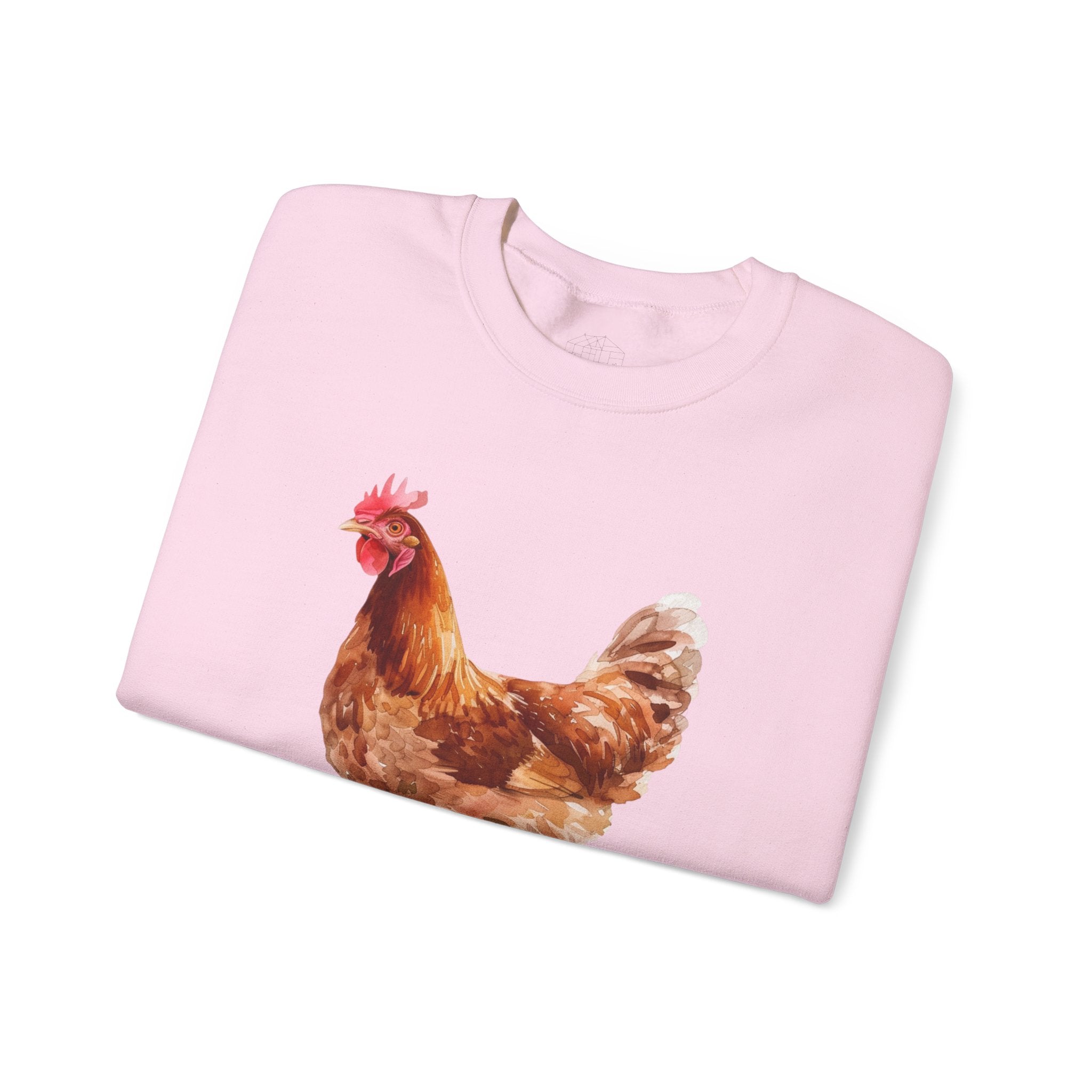 Rhode Island Red Hen Sweatshirt – Farmhouse Chicken Crewneck, Heritage Chicken Homestead Pullover, Unisex Gildan 18000