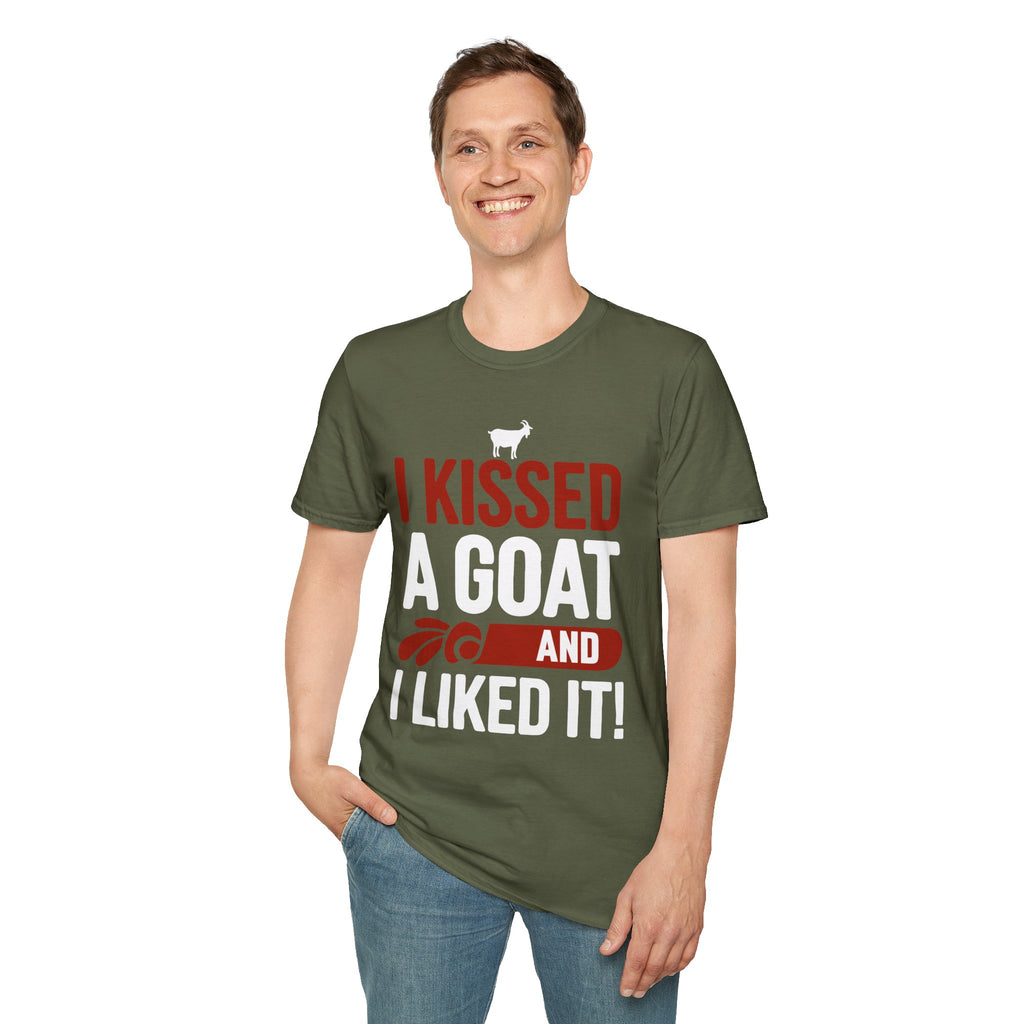 I Kissed a Goat and I Liked It Funny Unisex T-Shirt | Goat Lover Farm Humor Tee