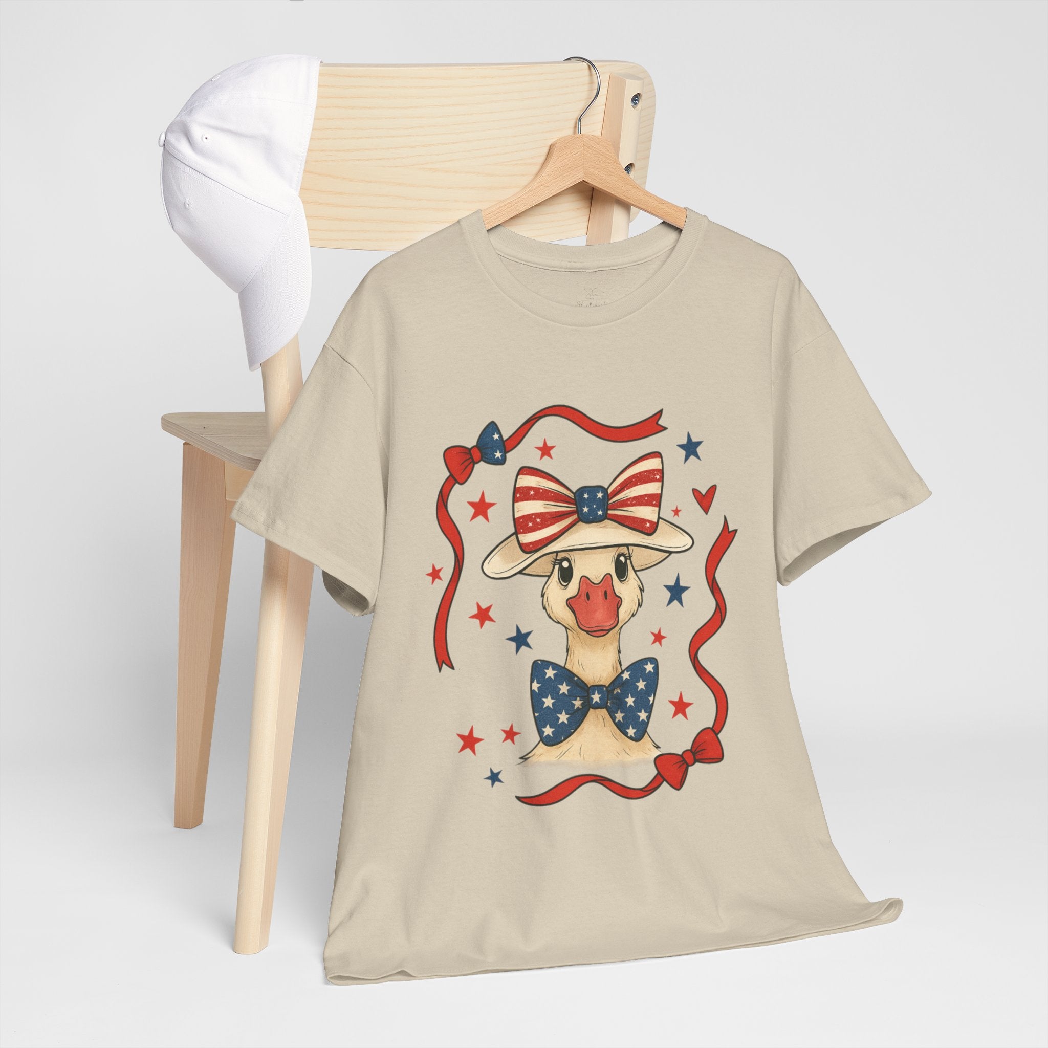 4th of July Goose T-Shirt | Patriotic Farm Goose Graphic Tee | Americana Country Shirt | Red White Blue Farm Animal Shirt | Homestead Summer Apparel