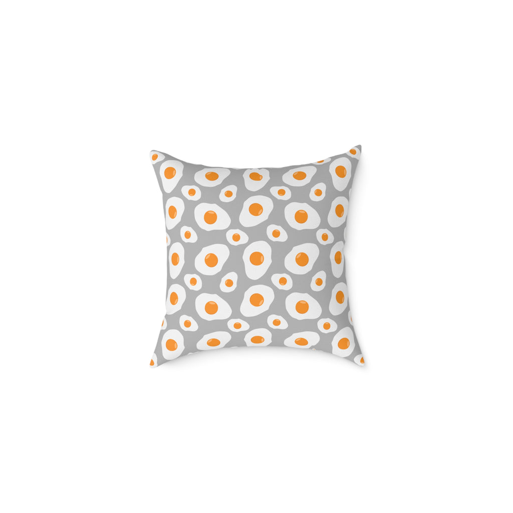 Funny Fried Egg Throw Pillow | Farmhouse Kitchen Decor Cushion | Breakfast Lover Accent Pillow | Cute Foodie Home Decor | Gumpert Homestead