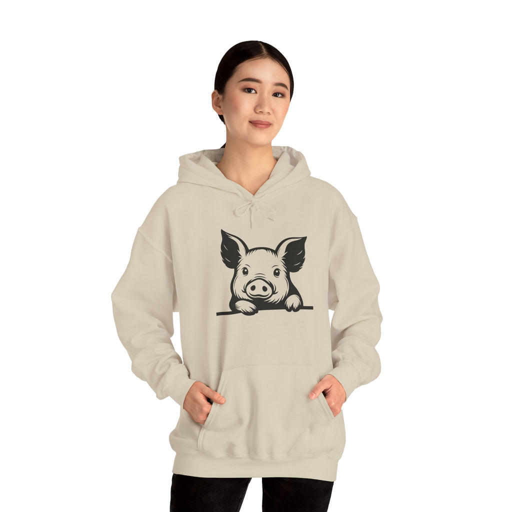 Peeking Pig Hoodie – Cute Pig Pullover Sweatshirt, Pig Lover Hoodie, Farm Life Hoodie, Mini Pig Apparel, Homestead Hoodie, Farm Animal Hoodie, Country Living Unisex Hoodie