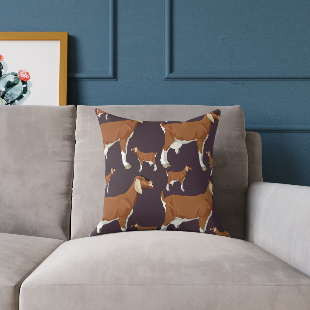 Goat Throw Pillow | Farmhouse Goat Accent Pillow | Rustic Goat Home Decor Cushion | Country Farm Animal Pillow | Gumpert Homestead