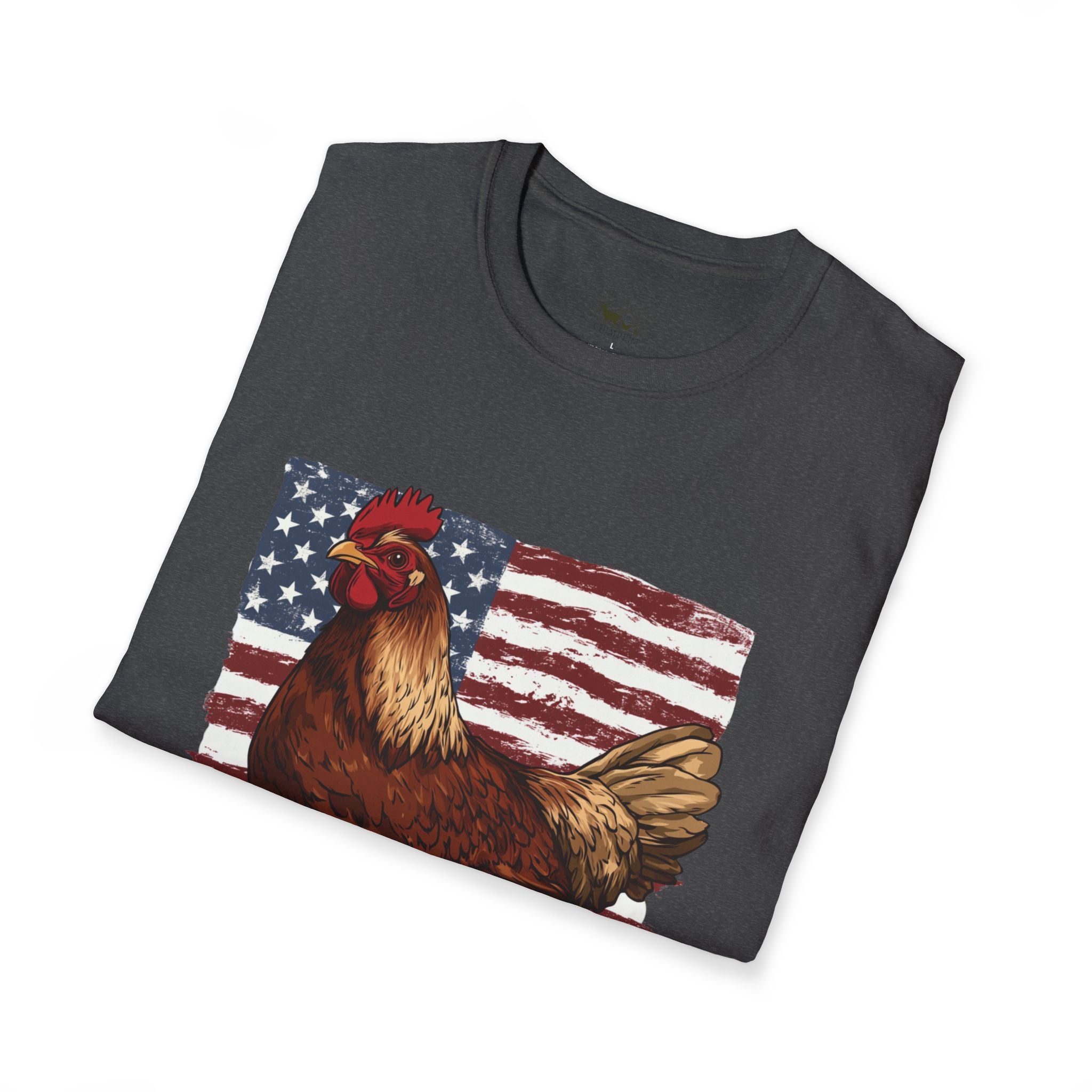 American Flag Chickens T-Shirt – American Flag Hen Shirt, Farm Life Tee, 4th of July Chicken Shirt, Backyard Chicken Keeper Gift, Homestead Farm Apparel