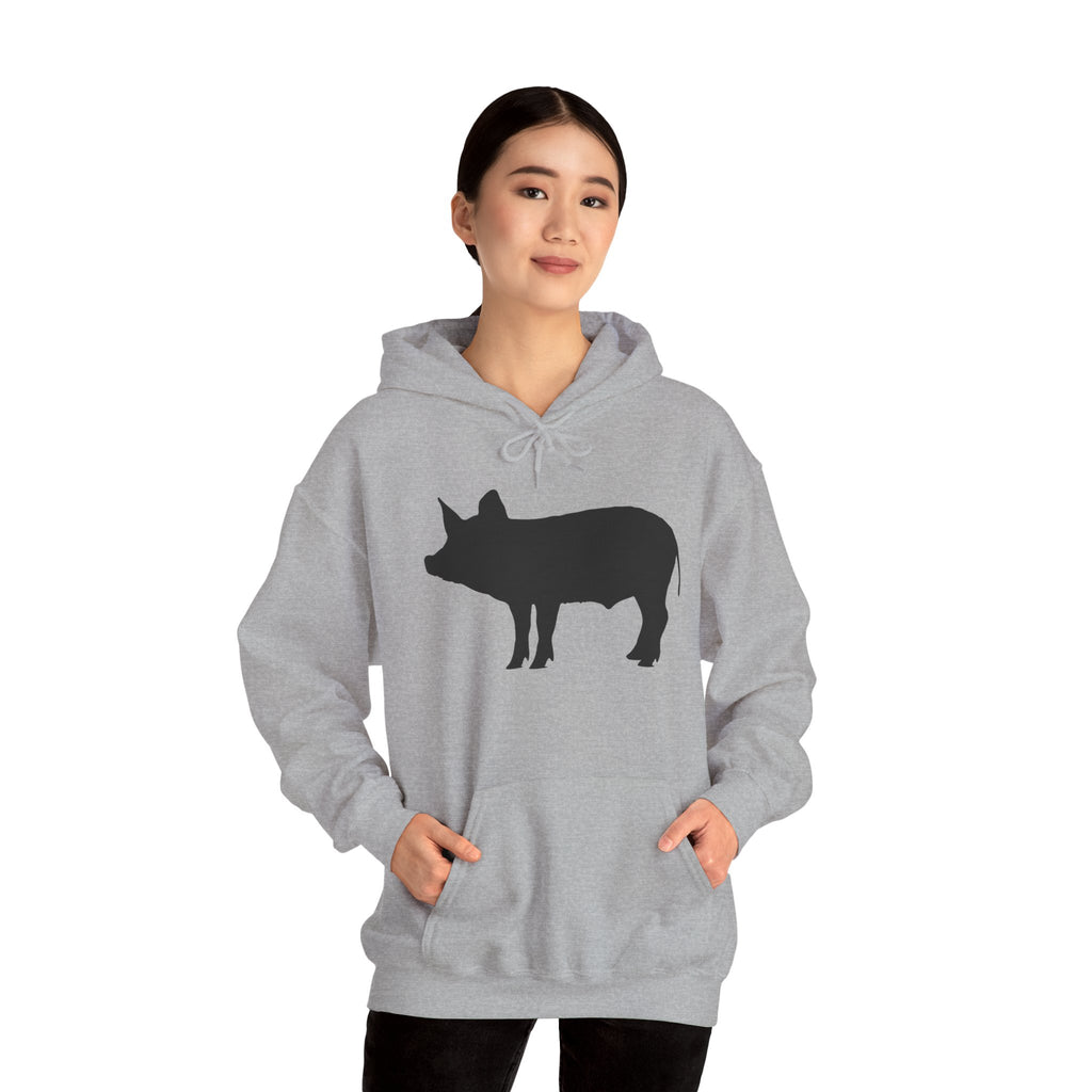 Pig Silhouette Hoodie – Farm Life Sweatshirt, Pig Lover Pullover, Homestead Hoodie, Mini Pig Apparel, Farm Animal Hoodie, Country Living Unisex Hoodie