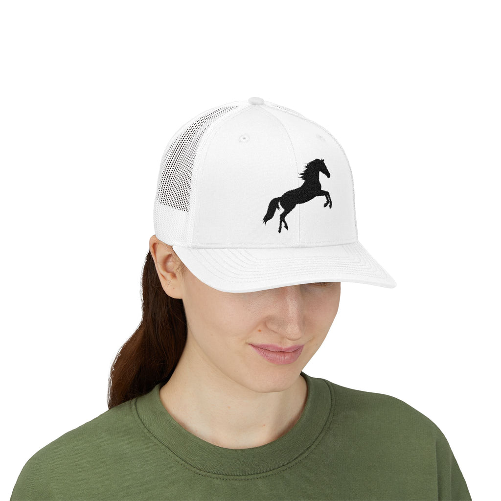 Rearing Horse Trucker Hat | Western Equestrian Mesh Snapback Cap | Rustic Ranch Horse Lover Hat | Farm Life Country Cowboy Cap