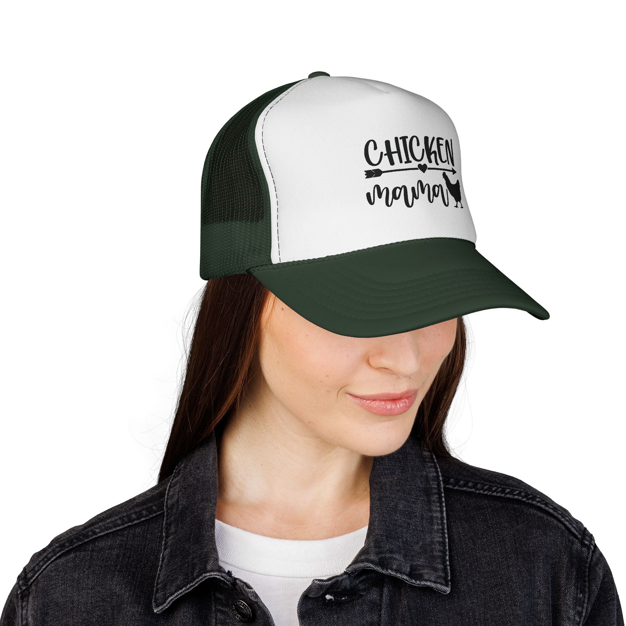 Chicken Mama Trucker Hat – Farm Mom Hat, Backyard Chicken Keeper Cap, Funny Homestead Poultry Hat