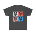 Patchwork Chicken Farm T-Shirt | Farmhouse Hen Graphic Tee | Patriotic Chicken Shirt | Country Homestead Apparel | Backyard Chicken Lover Gift