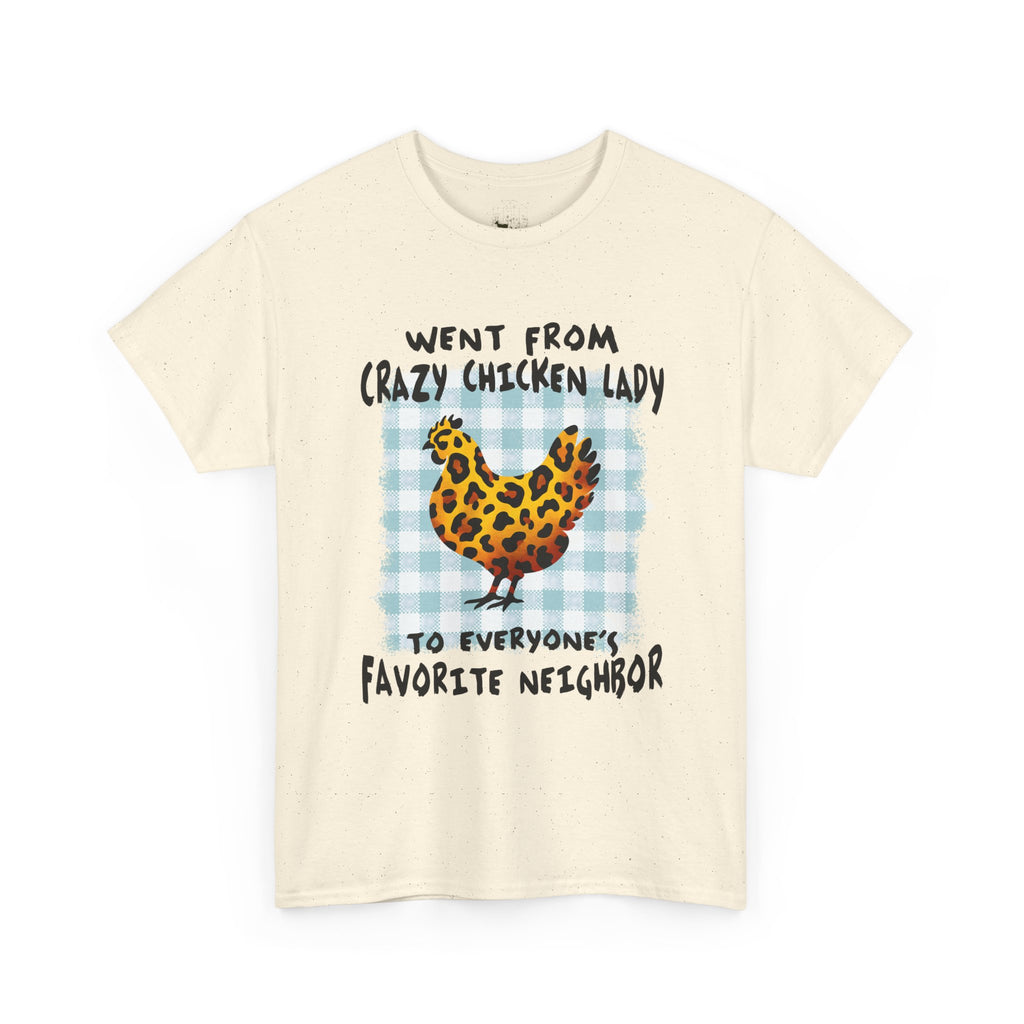 Went From Crazy Chicken Lady T-Shirt – Funny Chicken Mom Tee, Farmhouse Homestead Neighbor Gift Shirt, Unisex Gildan 5000