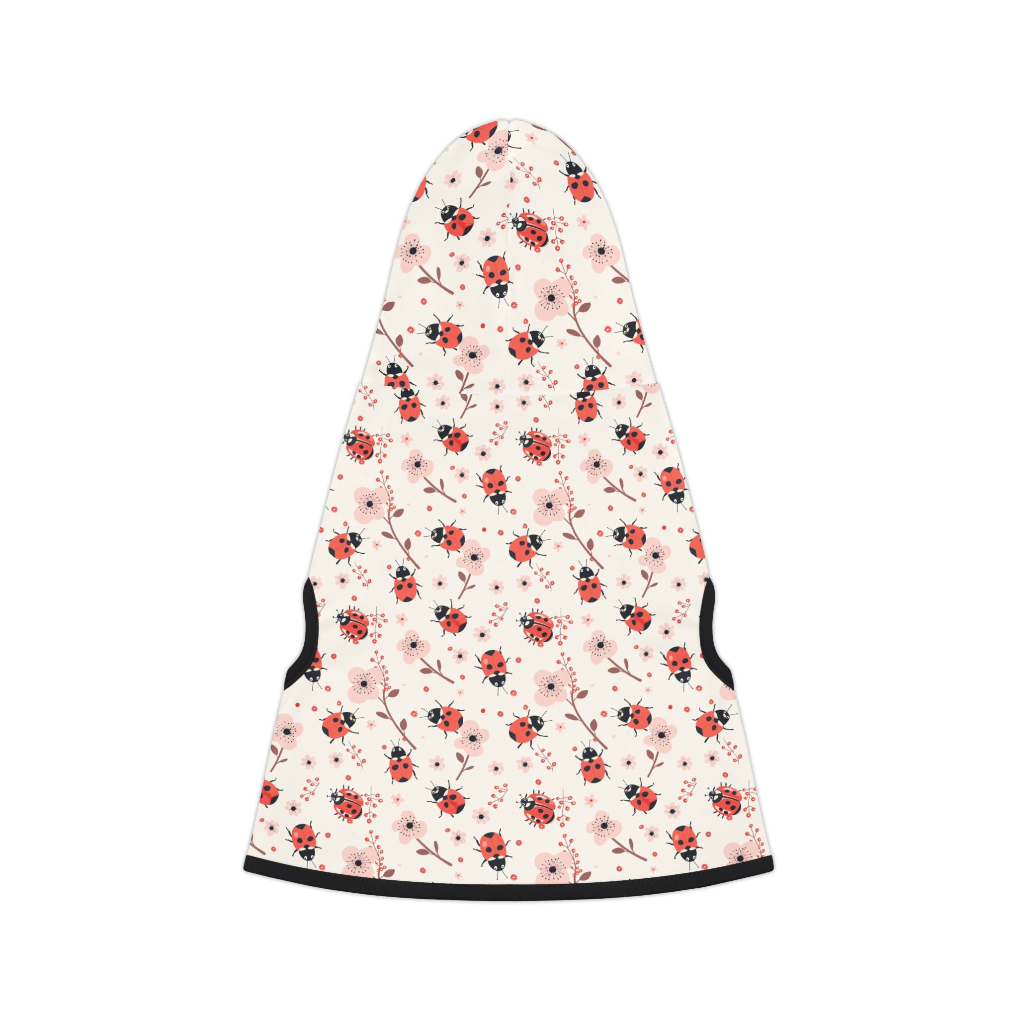 Pink Cute Ladybug Pet Hoodie, Cute Pet Apparel, Animal Lover Gift, Dog Sweater, Cat Jumper, Pet Clothing