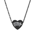 Floral Pig Heart Necklace – Farm Pig Jewelry, Pig Lover Gift, Homestead Necklace, Mini Pig Pendant, Farm Animal Jewelry, Stainless Steel Engraved Heart Necklace