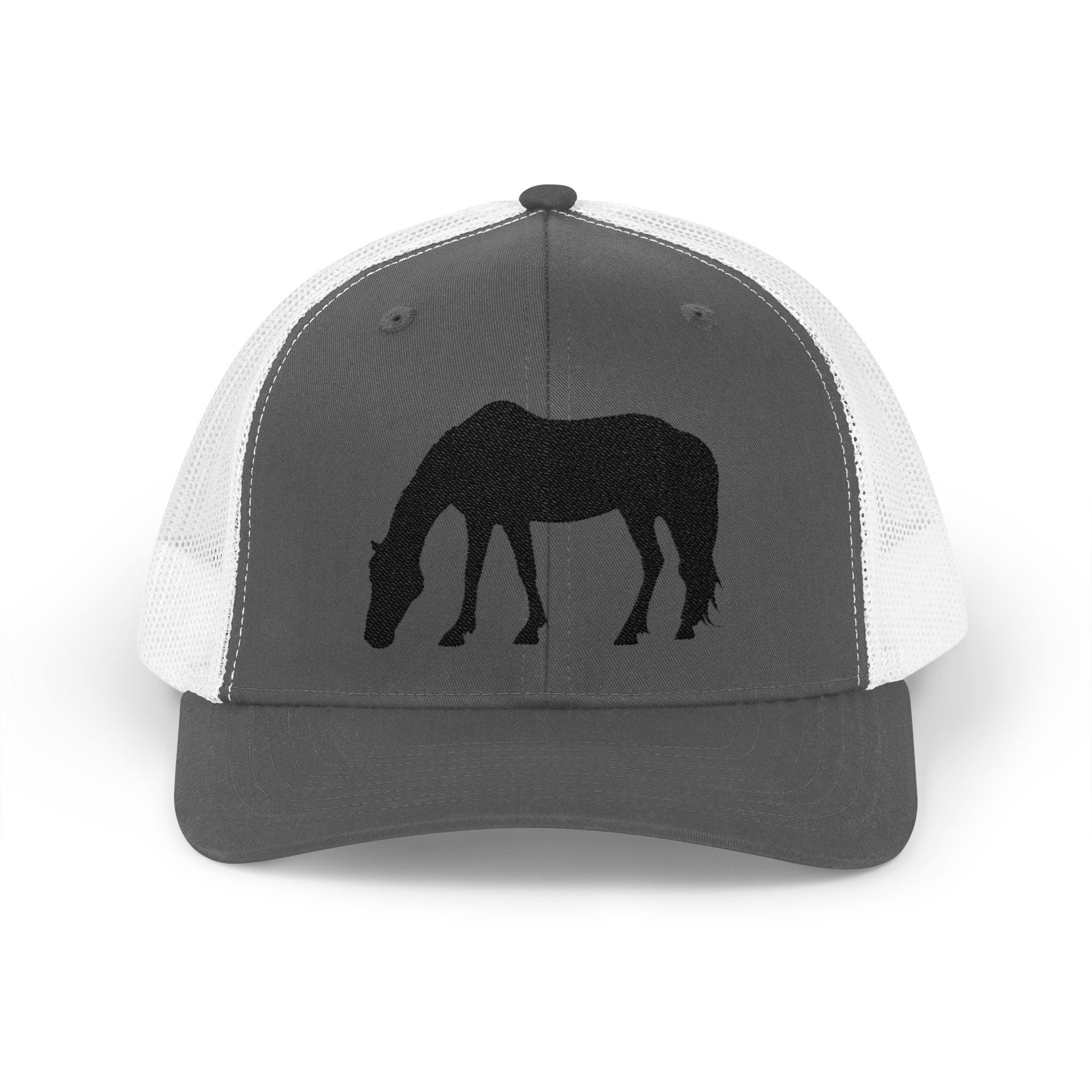 Grazing Horse Trucker Hat | Farm Life Mesh Snapback Cap | Equestrian Horse Lover Hat | Rustic Ranch & Cottagecore Farm Cap
