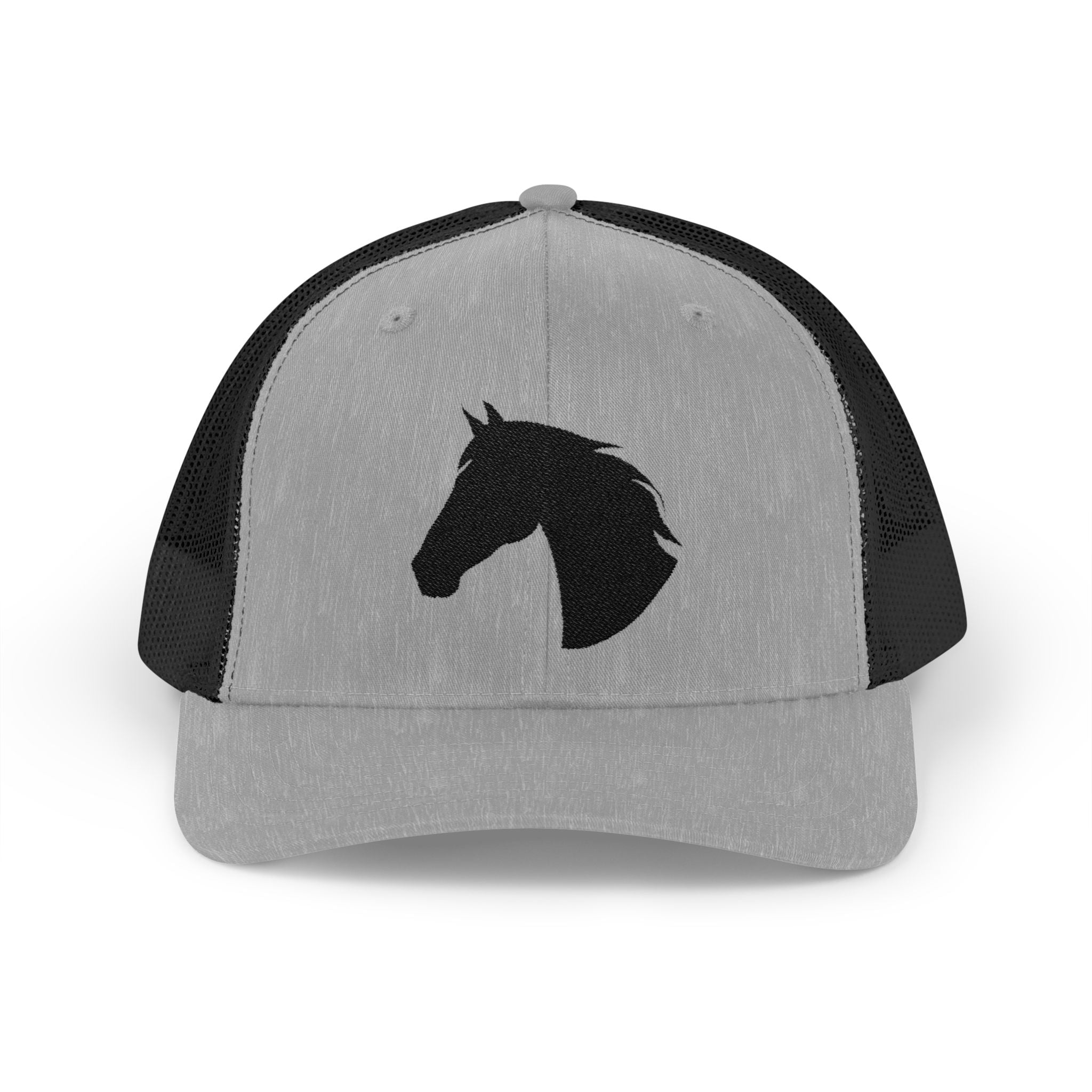 Horse Head Trucker Hat | Western Horse Silhouette Mesh Snapback Cap | Equestrian Ranch Hat | Rustic Farm Life Cowboy Cowgirl Horse Lover Hat