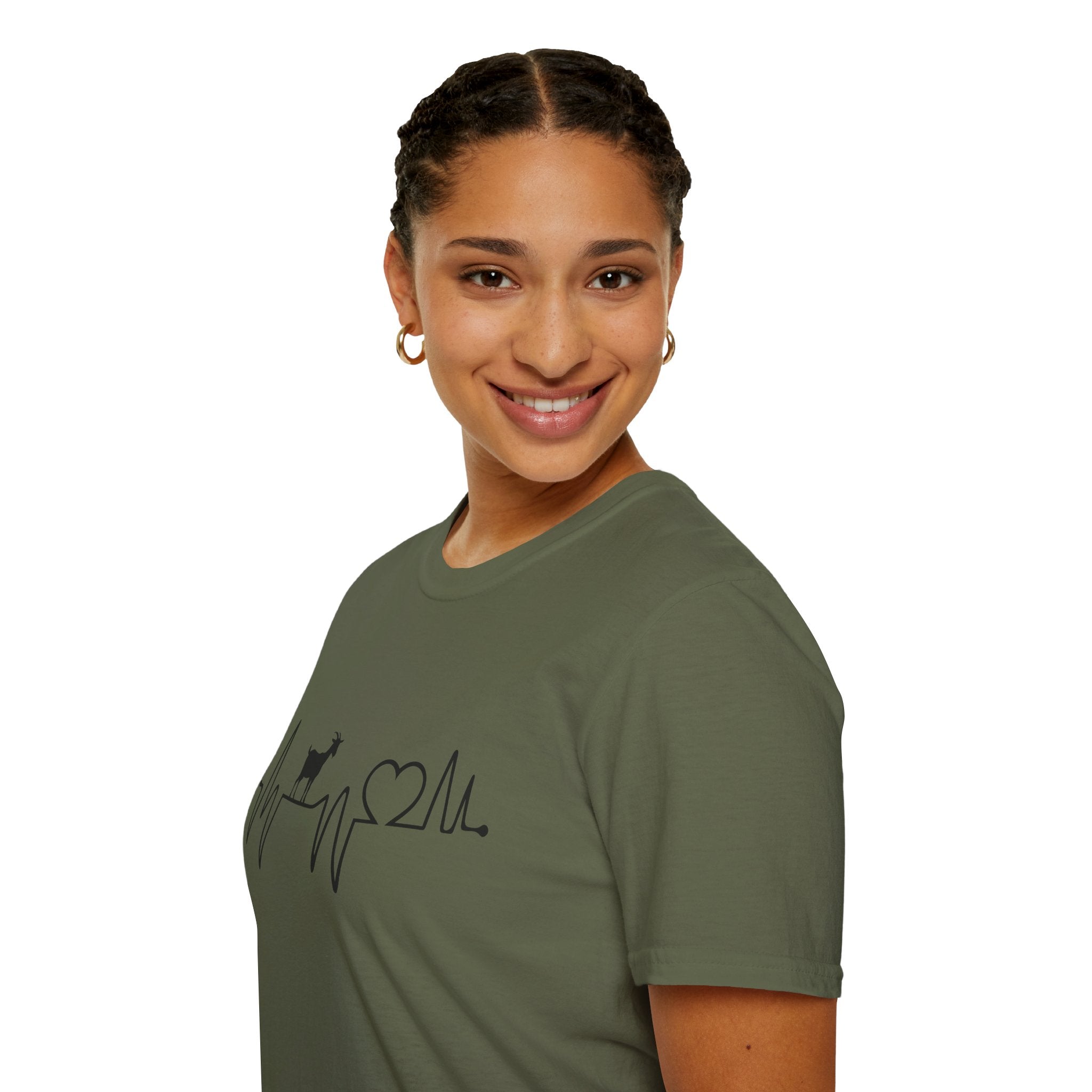 Goat Heartbeat Unisex T-Shirt | Minimalist Goat Lover ECG Farm Life Tee