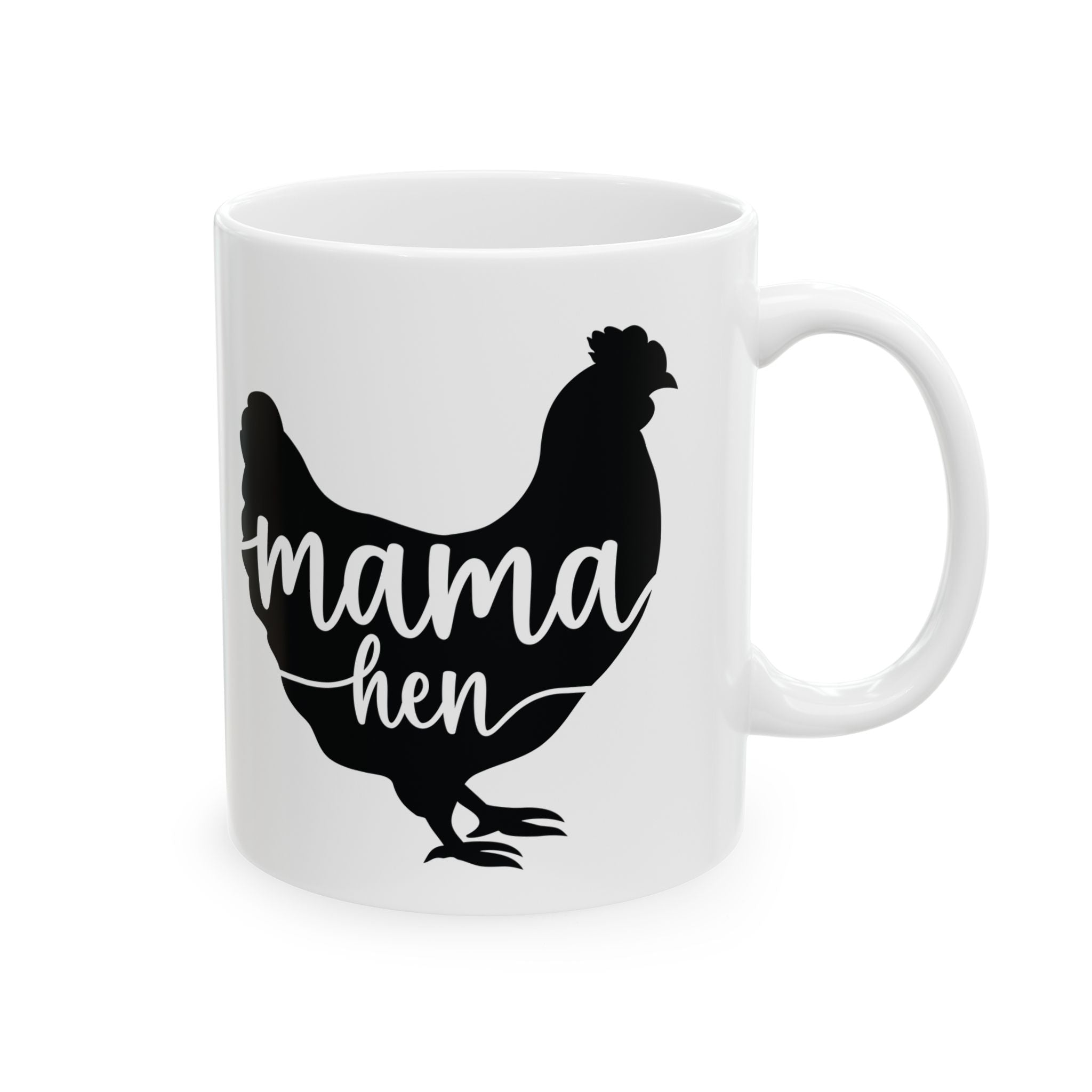 Mama Hen Ceramic Mug – Chicken Mom Coffee Cup, Farm Homestead Mug, Backyard Chicken Lover Gift (11oz, 15oz)