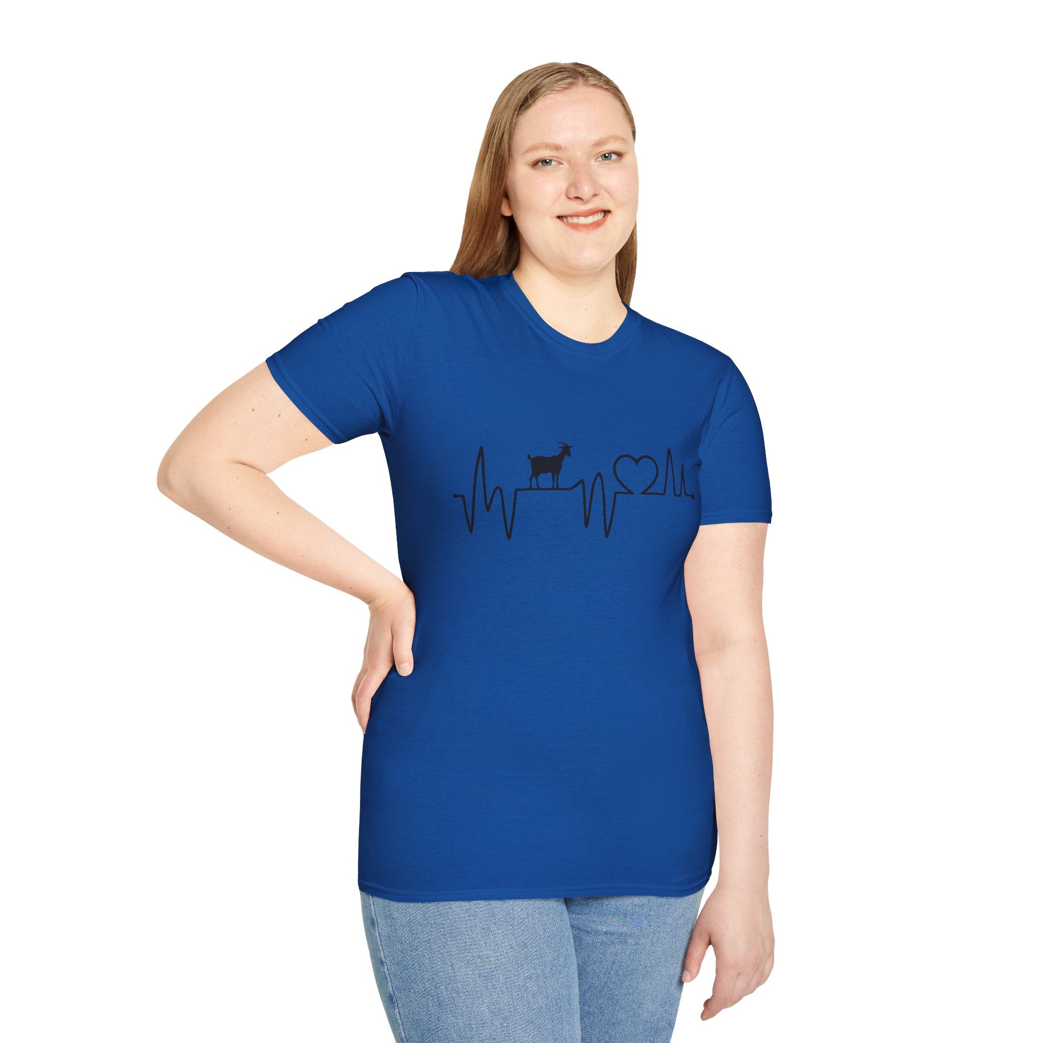 Goat Heartbeat Unisex T-Shirt | Minimalist Goat Lover ECG Farm Life Tee