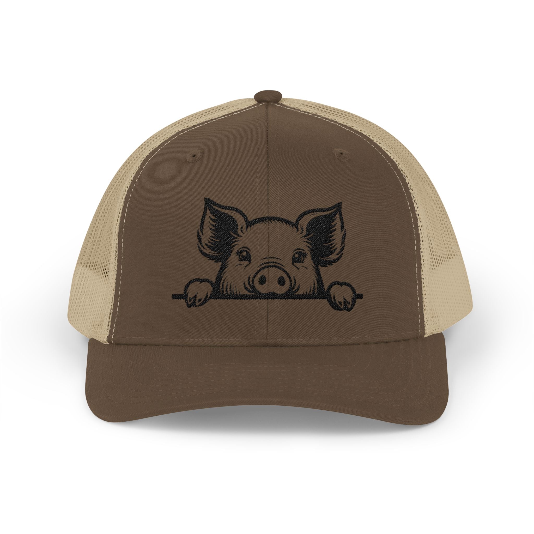 Peekaboo Pig Pink Trucker Hat | Farm Life Mesh Snapback Cap | Cute Pig Lover Hat | Cottagecore Farm Girl Hat | Homestead Animal Cap