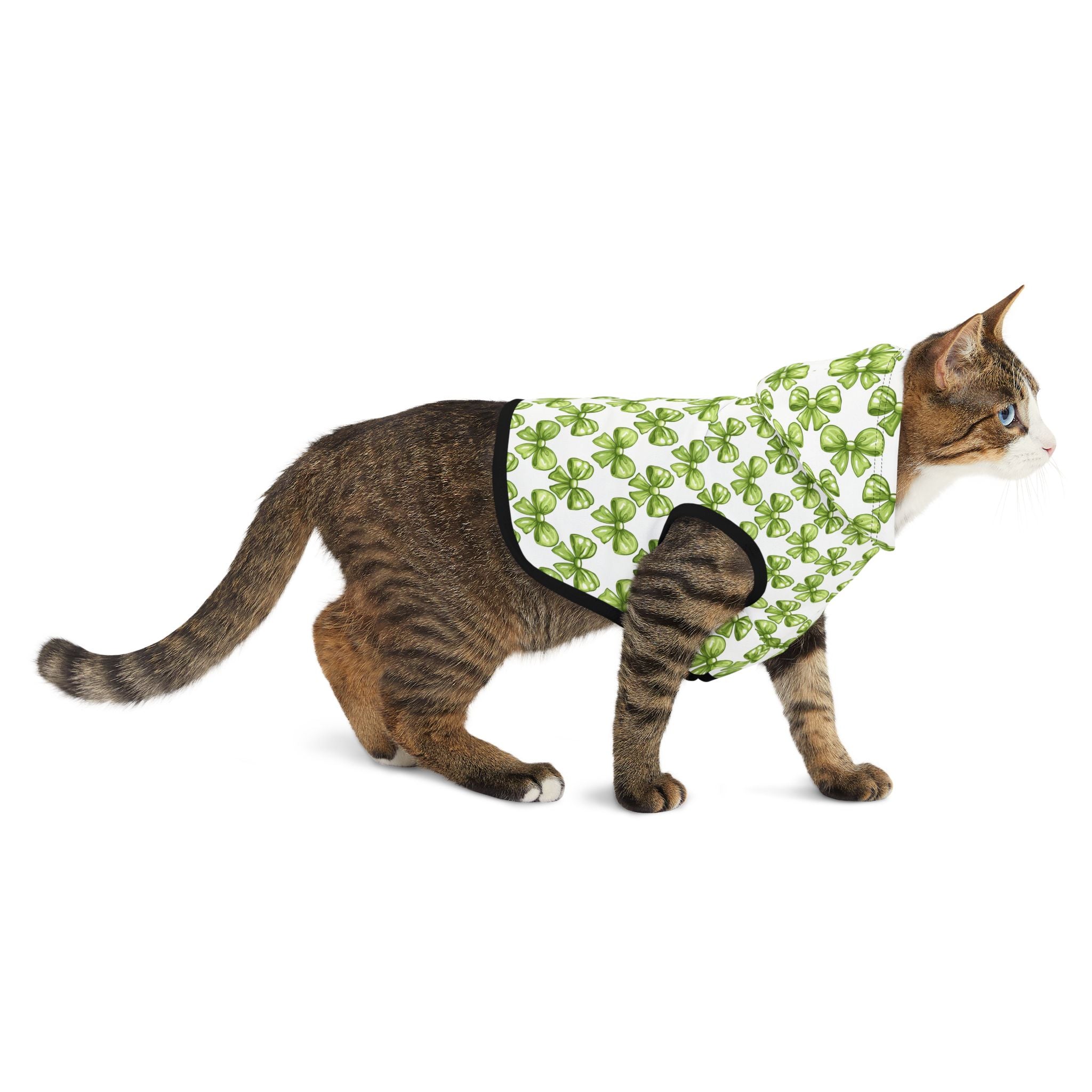 Lime Coquette Bows Cute Pet Hoodie - Adorable Puppy Sweater, Small Dog Outfit, Furry Friend Gift, Pet Apparel, Animal Lover Present