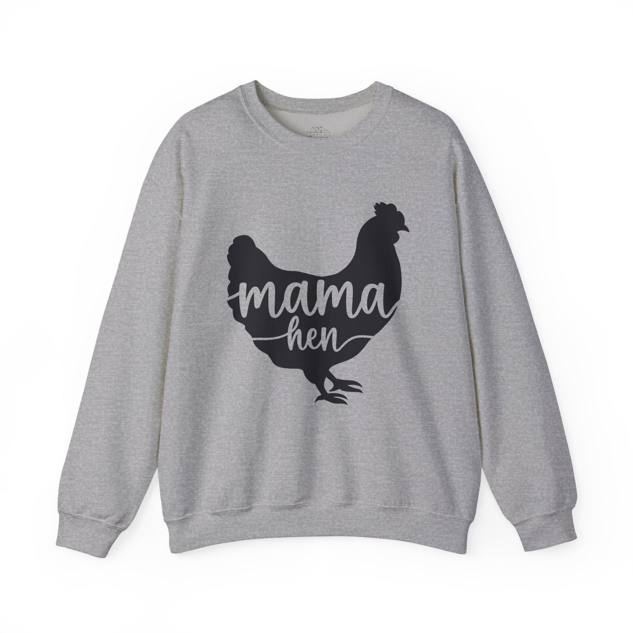 Mama Hen Sweatshirt – Minimalist Chicken Mom Crewneck, Neutral Farmhouse Homestead Pullover, Unisex Gildan 18000