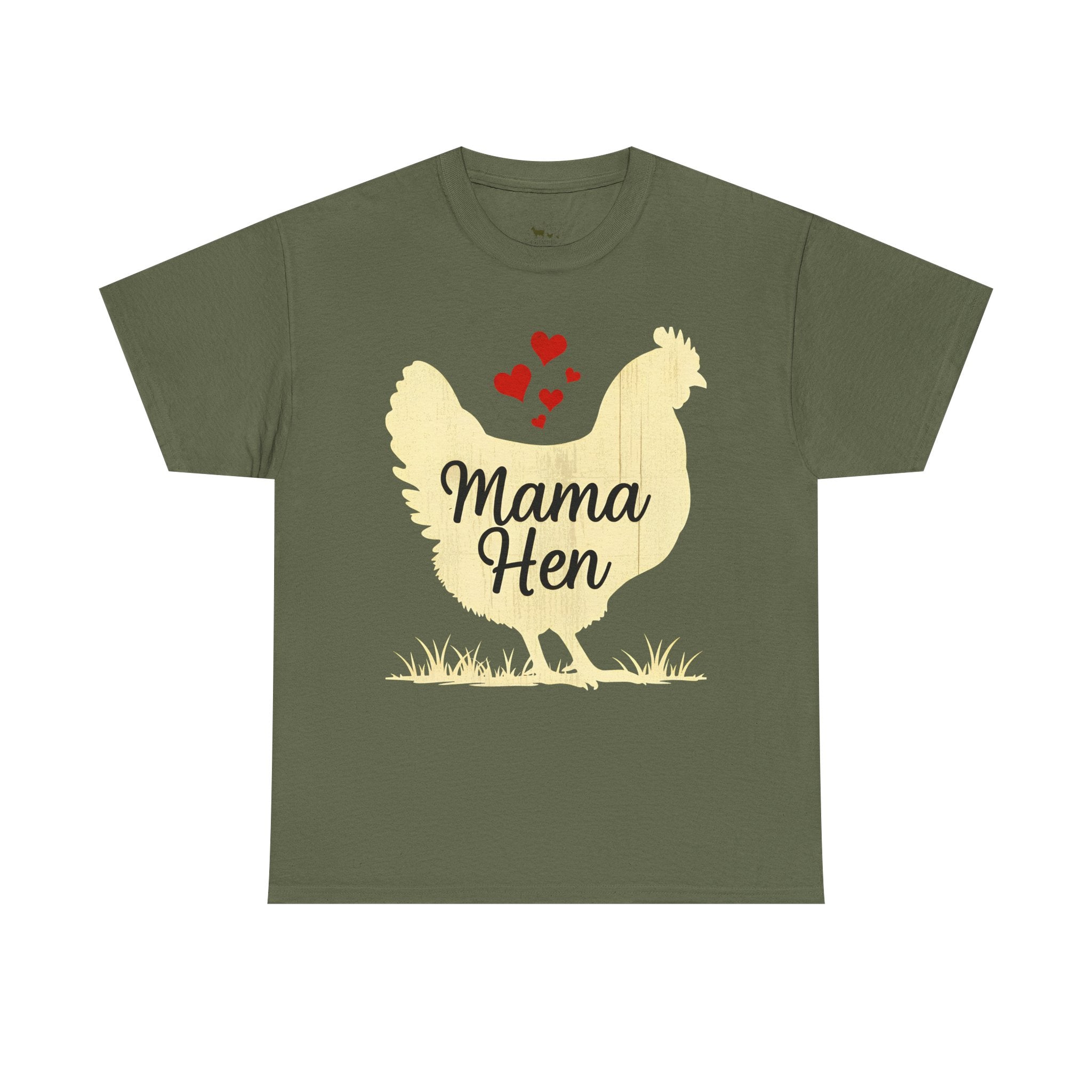 Mama Hen T-Shirt – Chicken Mom Tee, Minimalist Farmhouse Chicken Shirt, Unisex Gildan 5000