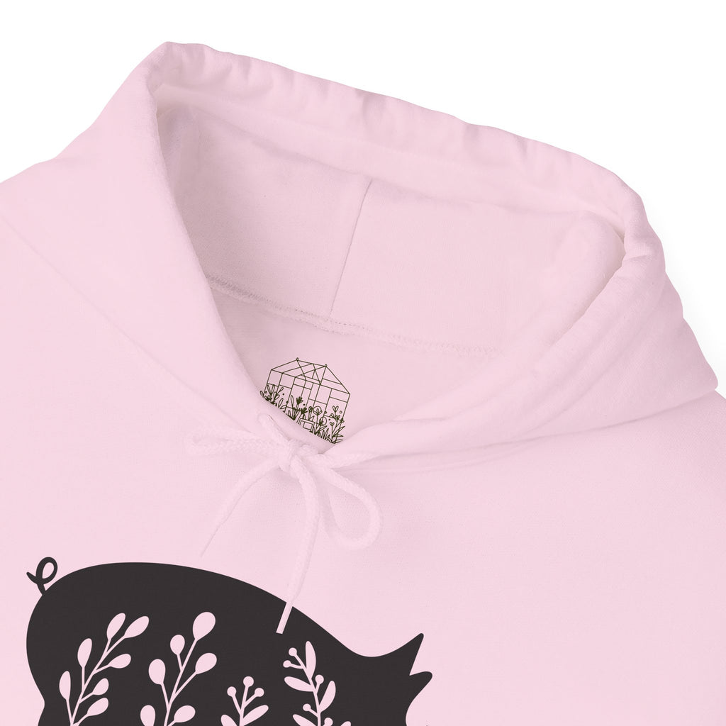 Floral Pig Silhouette Hoodie – Farm Life Sweatshirt, Pig Lover Pullover, Homestead Hoodie, Mini Pig Apparel, Farm Animal Hoodie, Country Living Unisex Hoodie