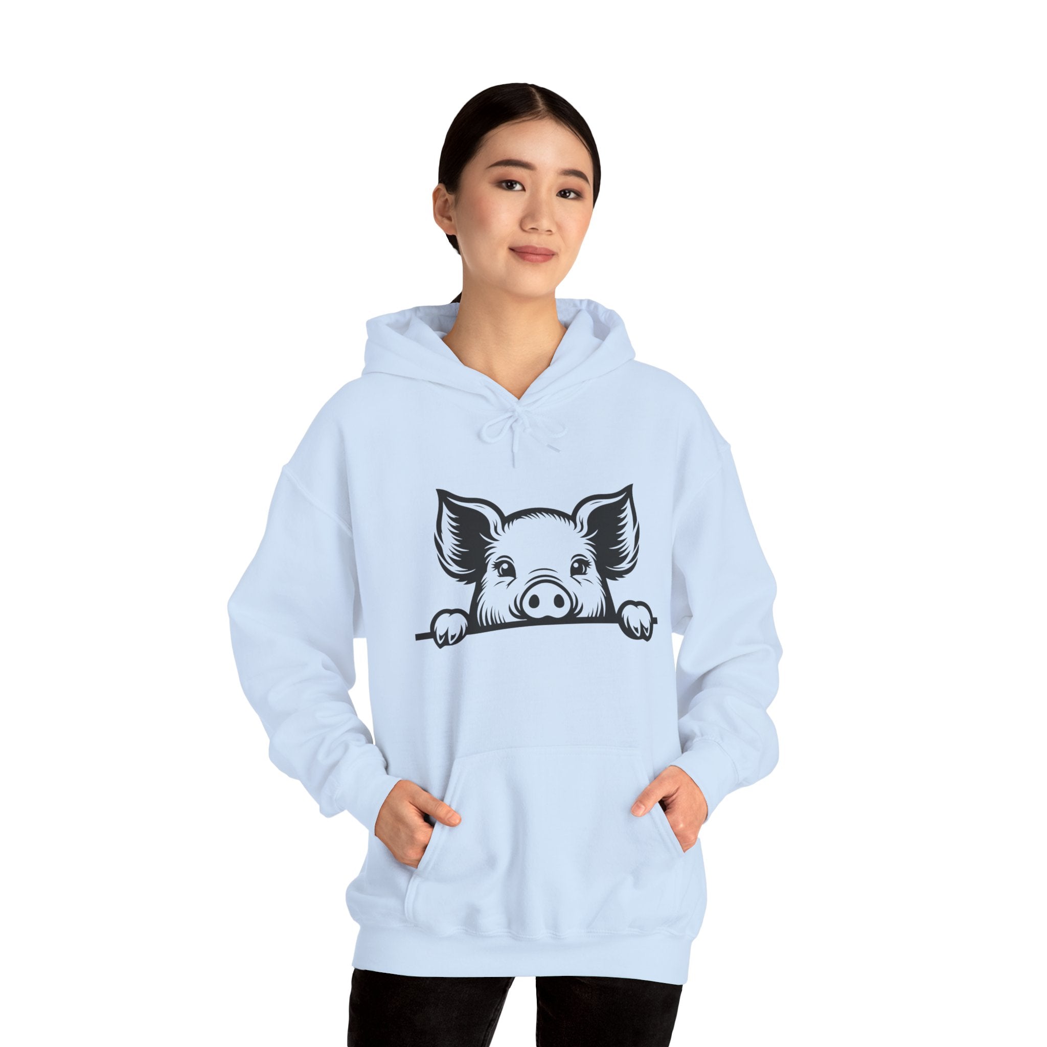 Peeking Pig Hoodie – Cute Pig Pullover Sweatshirt, Pig Lover Hoodie, Farm Life Hoodie, Mini Pig Apparel, Homestead Hoodie, Farm Animal Hoodie, Country Living Unisex Hoodie