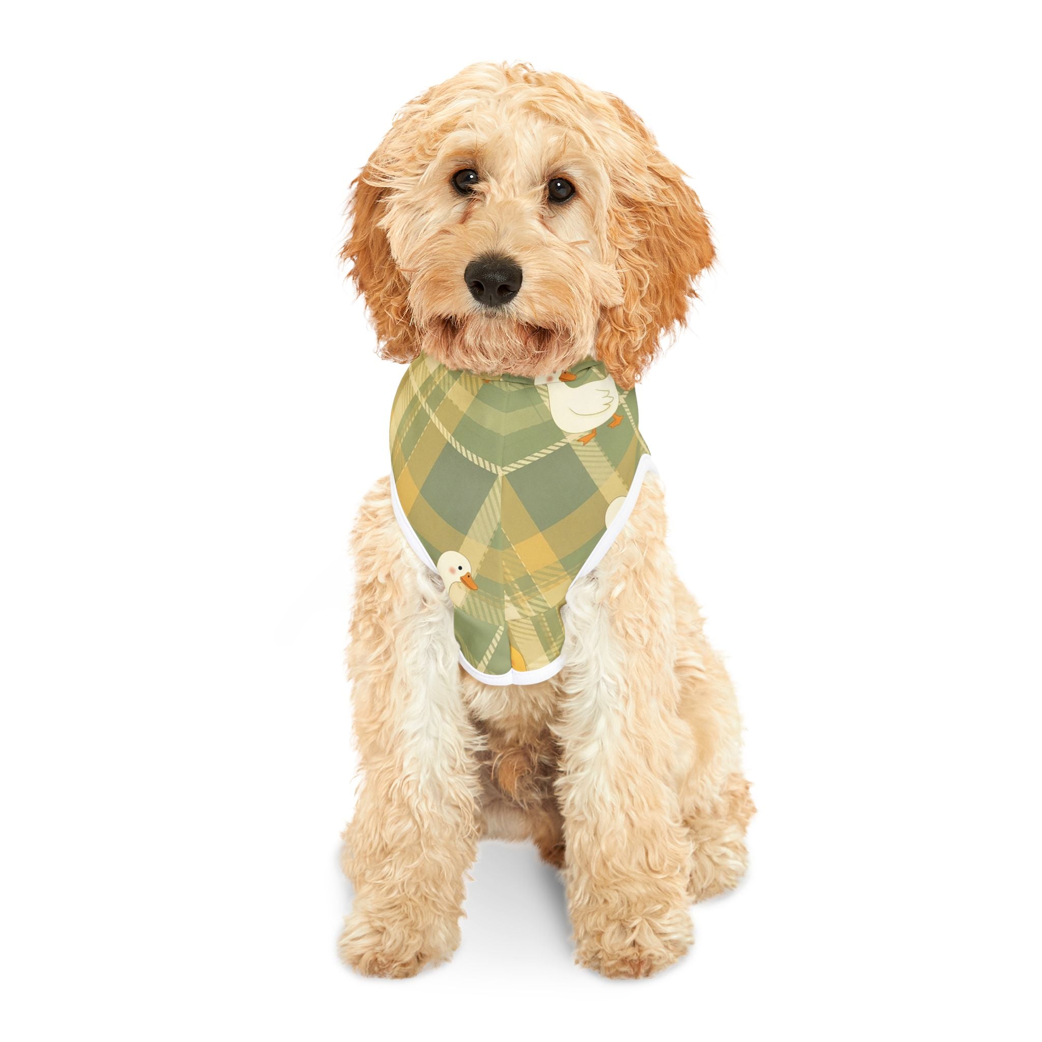 Farmhouse Duck Gingham Pet Hoodie | Cottagecore Goose Dog Hoodie | Country Farm Pet Sweater | Cozy Farm Animal Pet Apparel | Rustic Homestead Dog Hoodie | Small Dog Farm Outfit