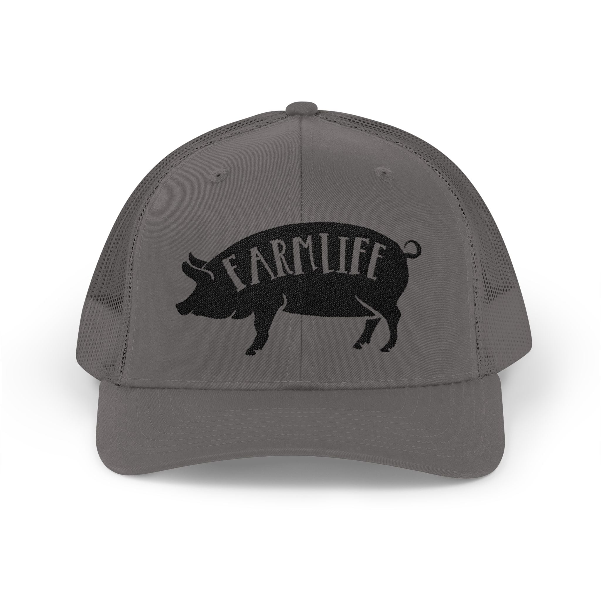 Farm Life Pig Snapback Trucker Hat – Rustic Farm Trucker Cap, Homestead Hat, Pig Lover Farm Cap, Country Lifestyle Mesh Hat
