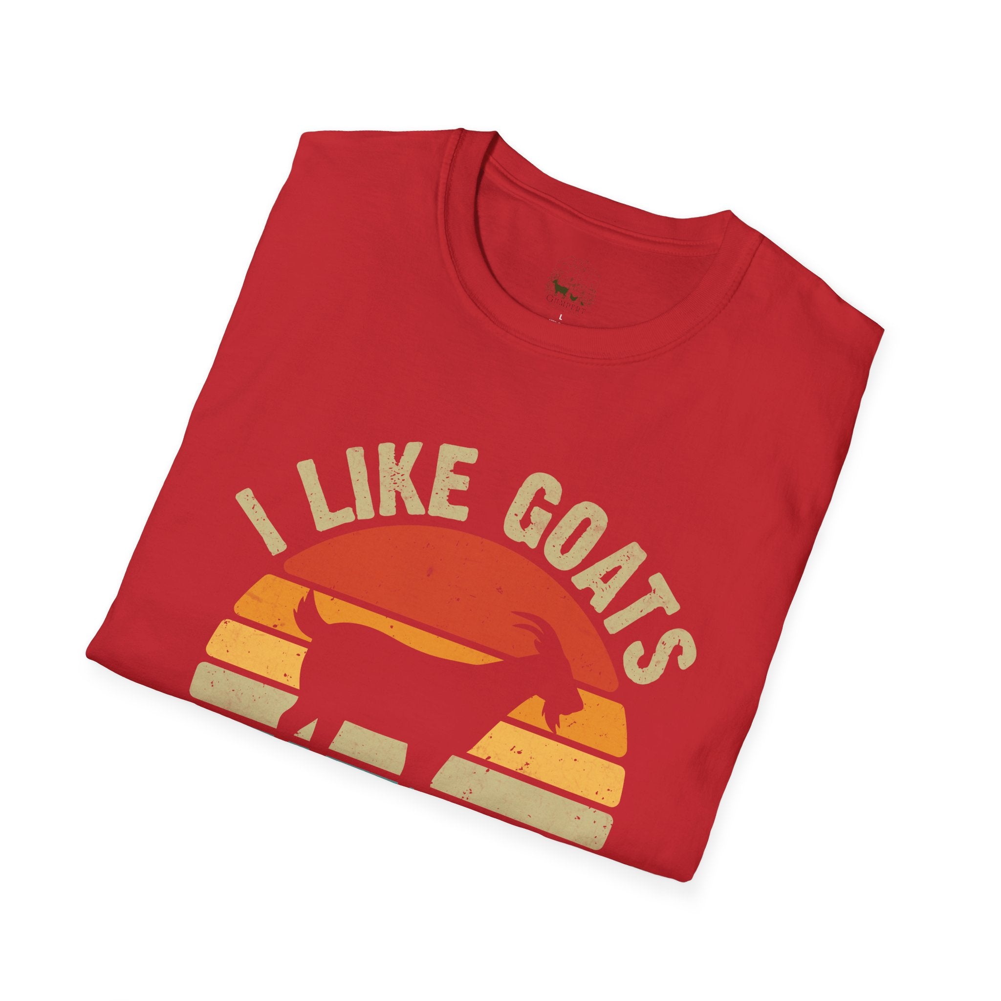 “I Like Goats & Maybe Like 3 People” Vintage Goat Lover Unisex Softstyle T-Shirt | Funny Farm Life Tee
