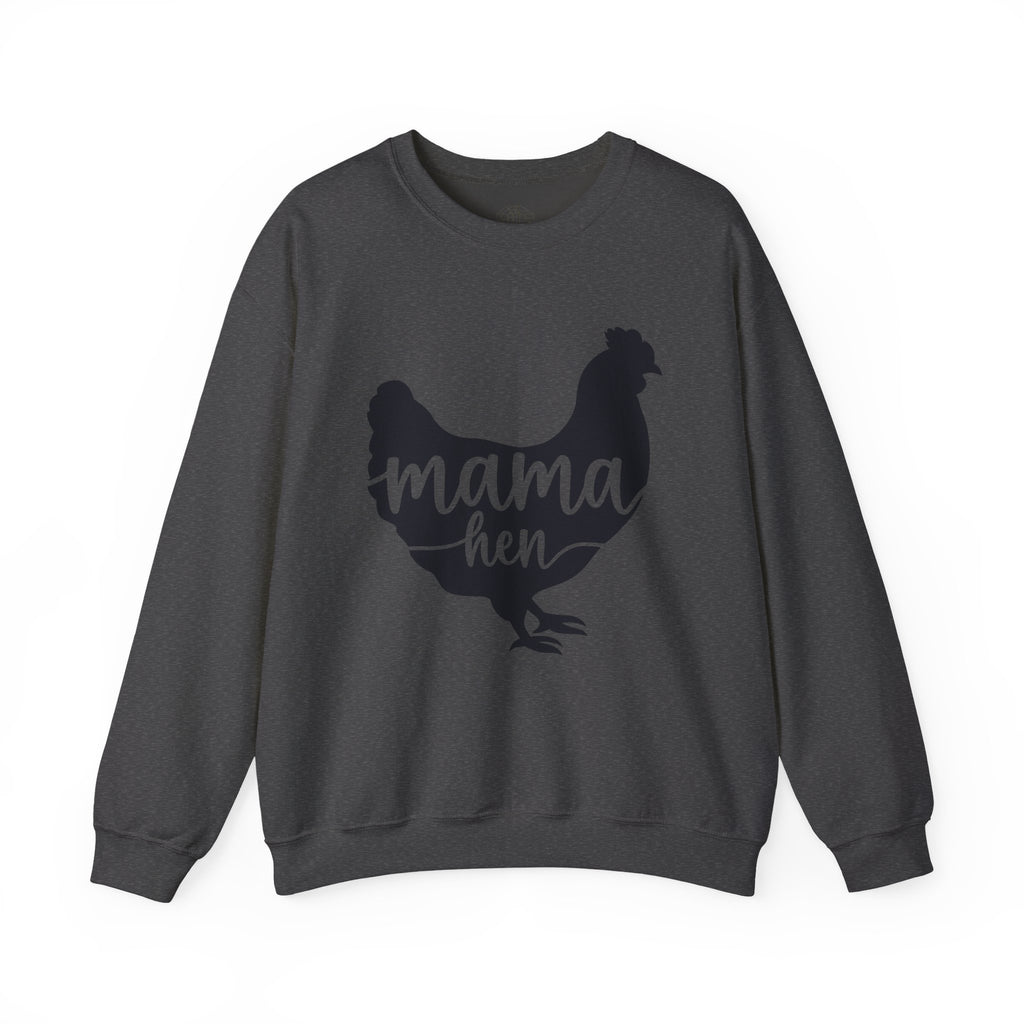 Mama Hen Sweatshirt – Minimalist Chicken Mom Crewneck, Neutral Farmhouse Homestead Pullover, Unisex Gildan 18000