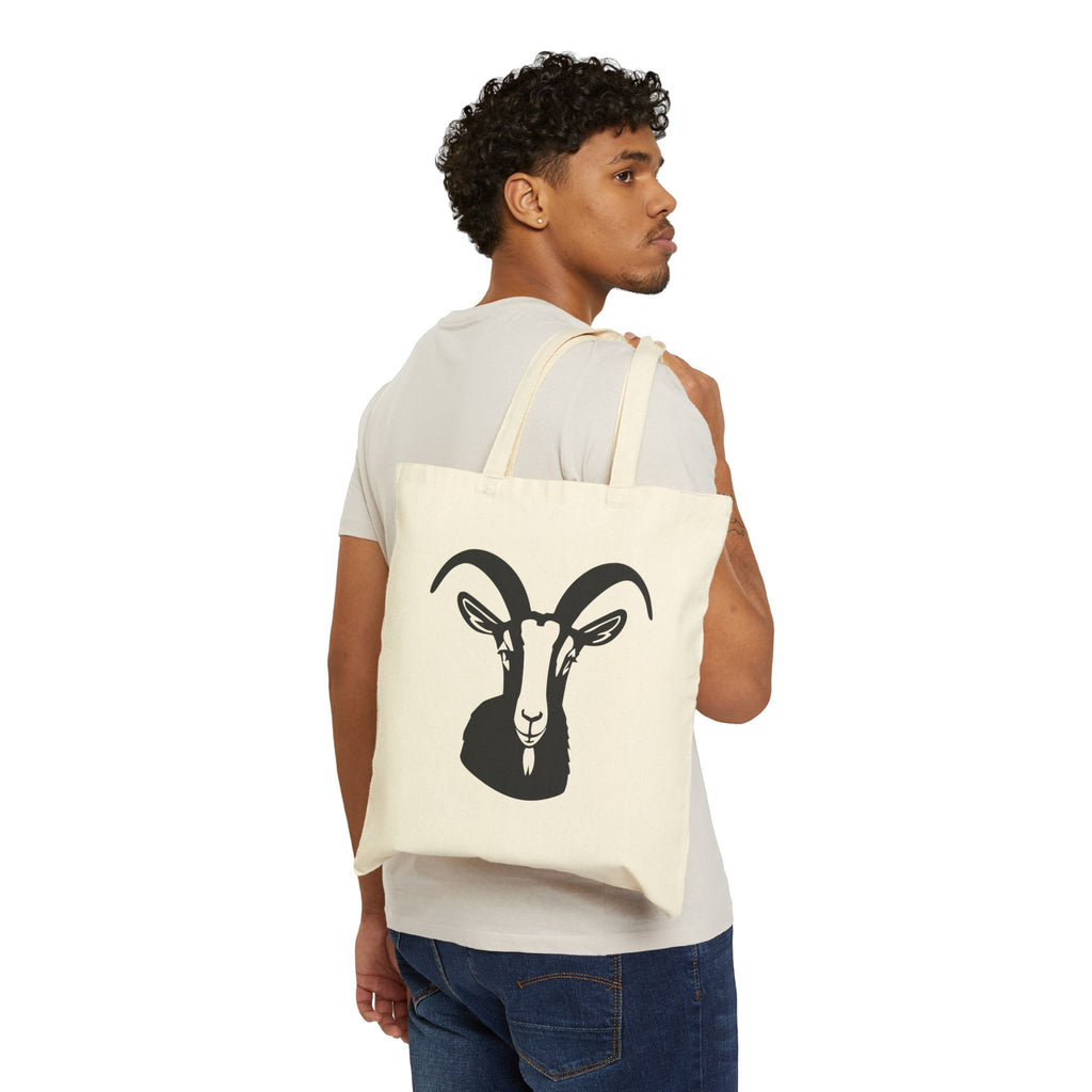 Goat Silhouette Canvas Tote Bag – Farmhouse Goat Market Bag, Homestead Reusable Shopping Tote, Rustic Farm Gift