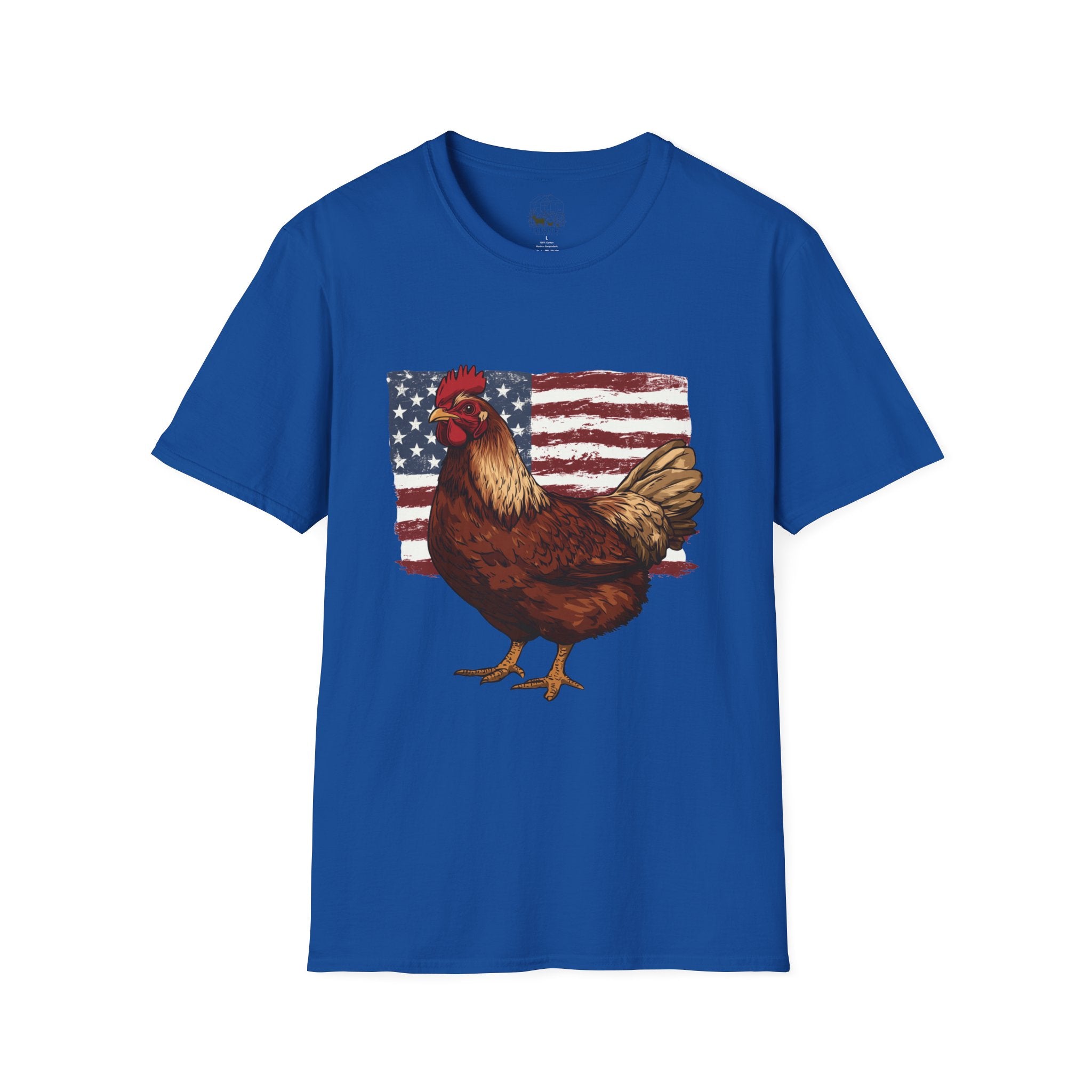 American Flag Chickens T-Shirt – American Flag Hen Shirt, Farm Life Tee, 4th of July Chicken Shirt, Backyard Chicken Keeper Gift, Homestead Farm Apparel