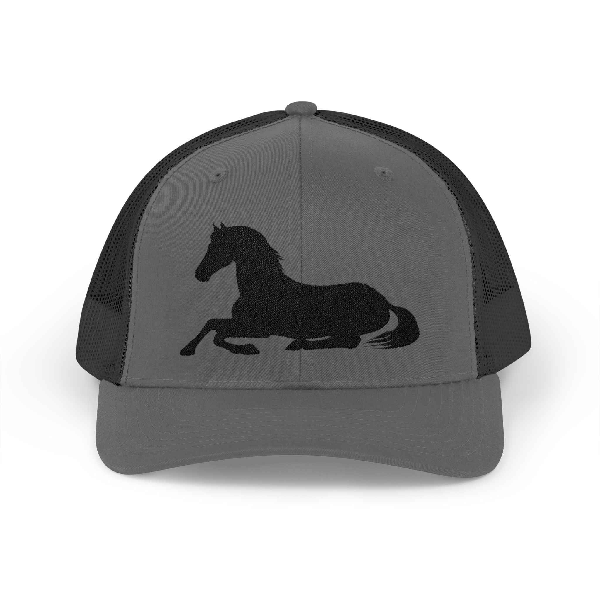 Resting Horse Trucker Hat | Laying Horse Silhouette Mesh Snapback Cap | Western Ranch Horse Lover Hat | Rustic Farm Life Cowboy Cowgirl Cap